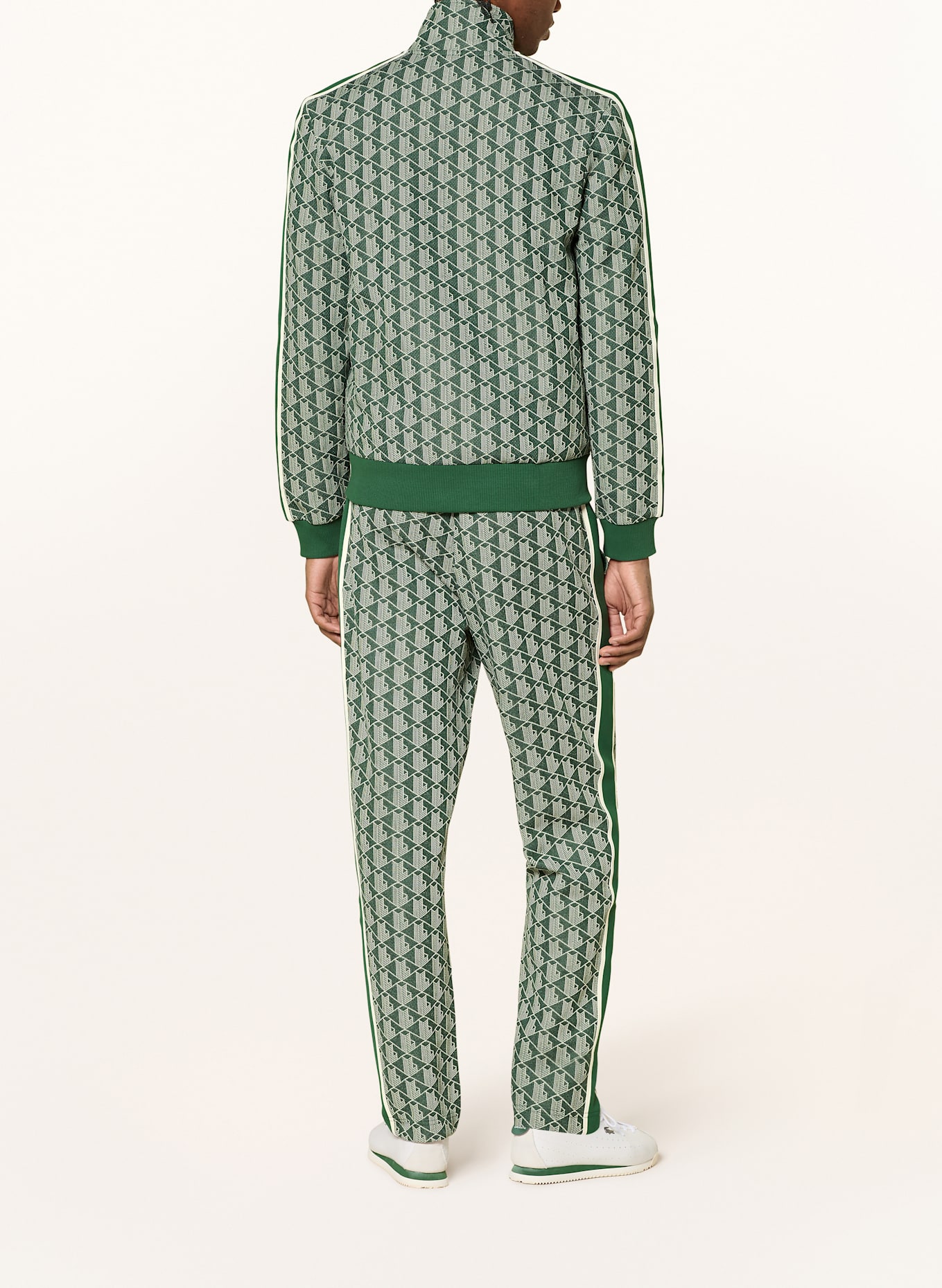 LACOSTE Trainingsjacke: GRÜN / WEISS