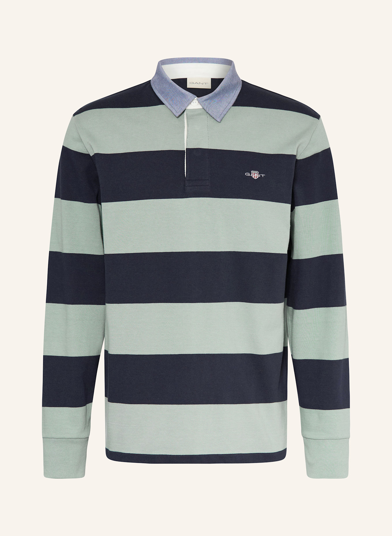 GANT Rugbyshirt: HELLGRÜN / DUNKELBLAU