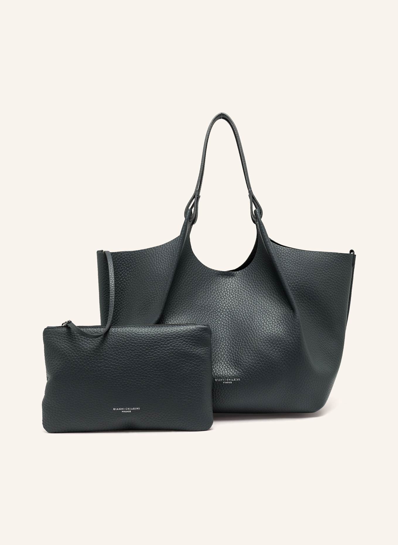 GIANNI CHIARINI Beuteltasche DUA XL mit Pouch: DUNKELGRAU