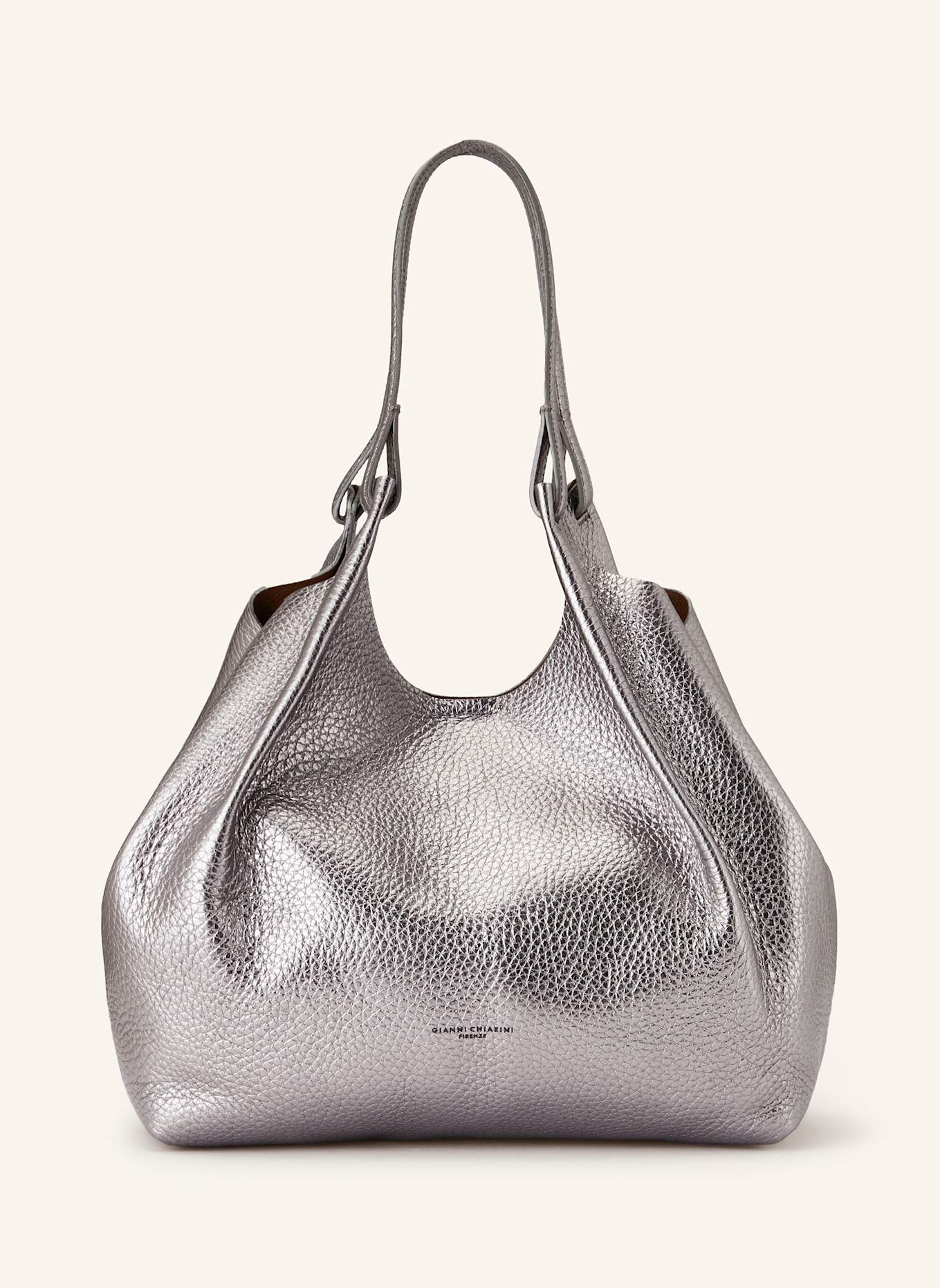 GIANNI CHIARINI Beuteltasche DUA XL mit Pouch: SILBER