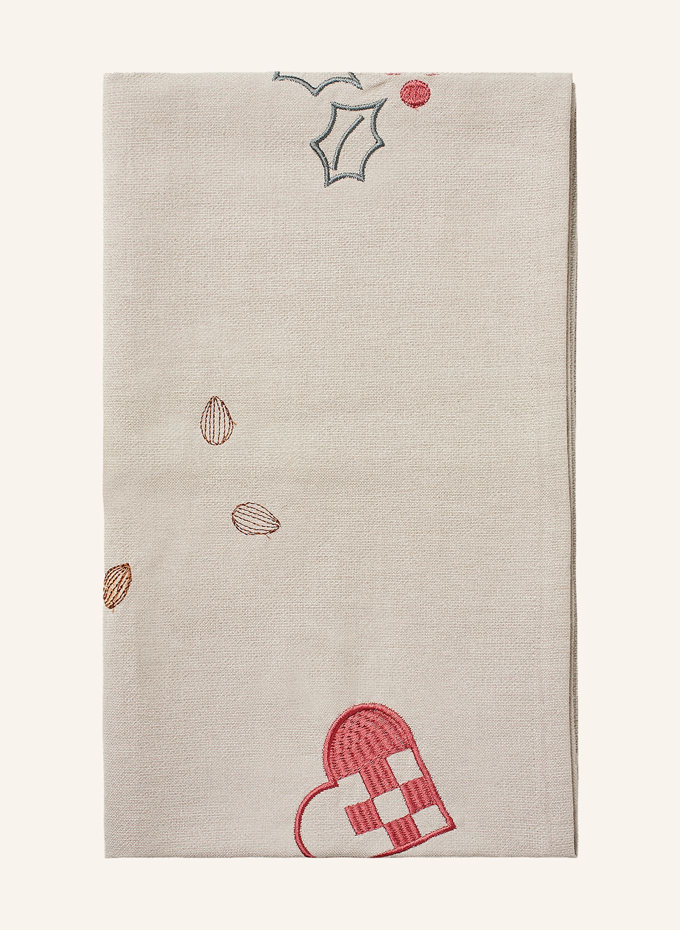 BROSTE COPENHAGEN Tischläufer FRYD: BEIGE / ROT