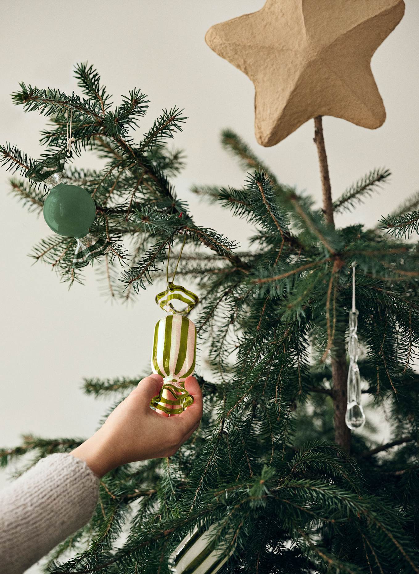 BROSTE COPENHAGEN 2er-Set Dekoanhänger CANDY: GRÜN / DUNKELGRÜN