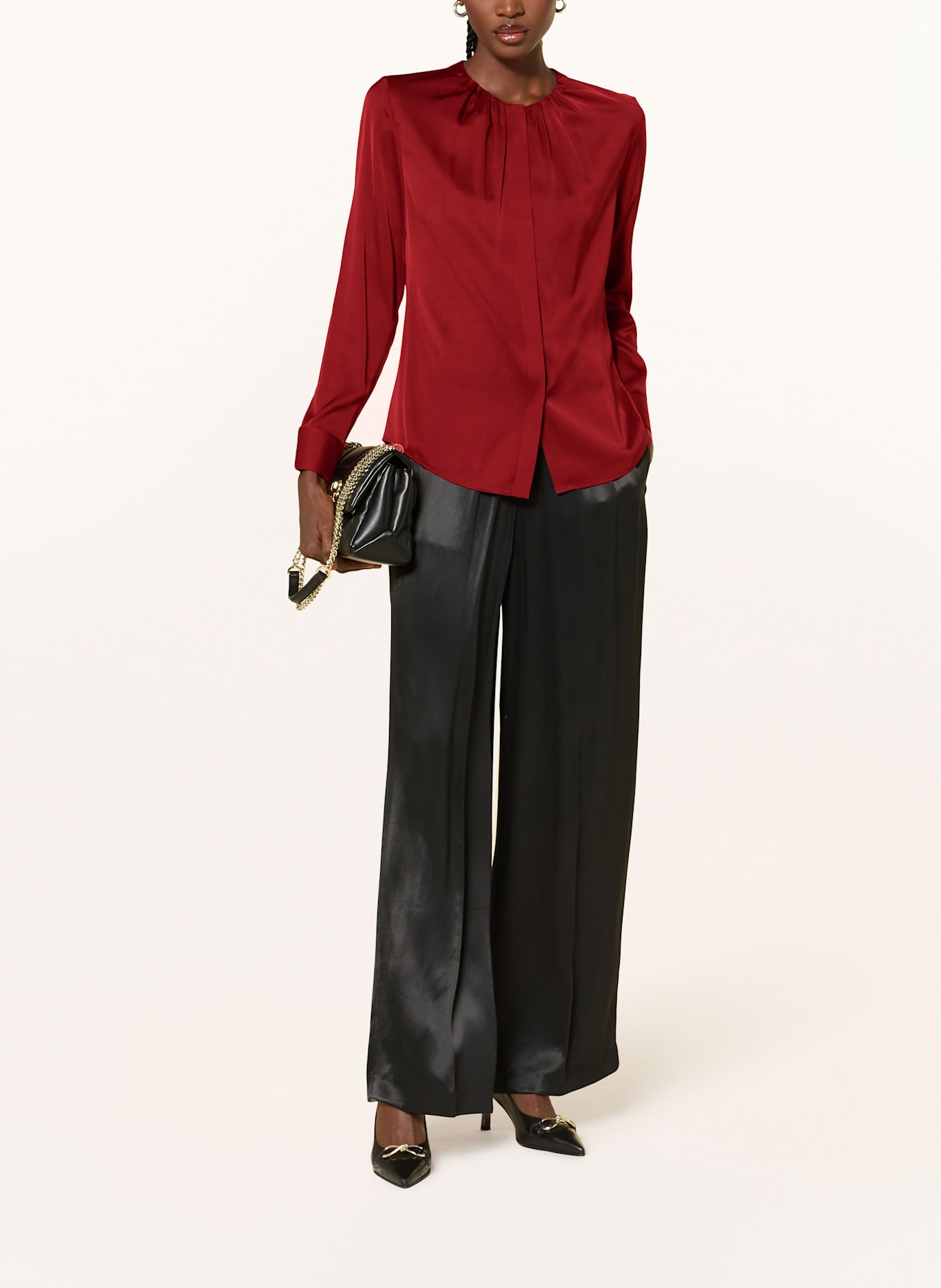 BOSS Seidenbluse BANORAH: DUNKELROT