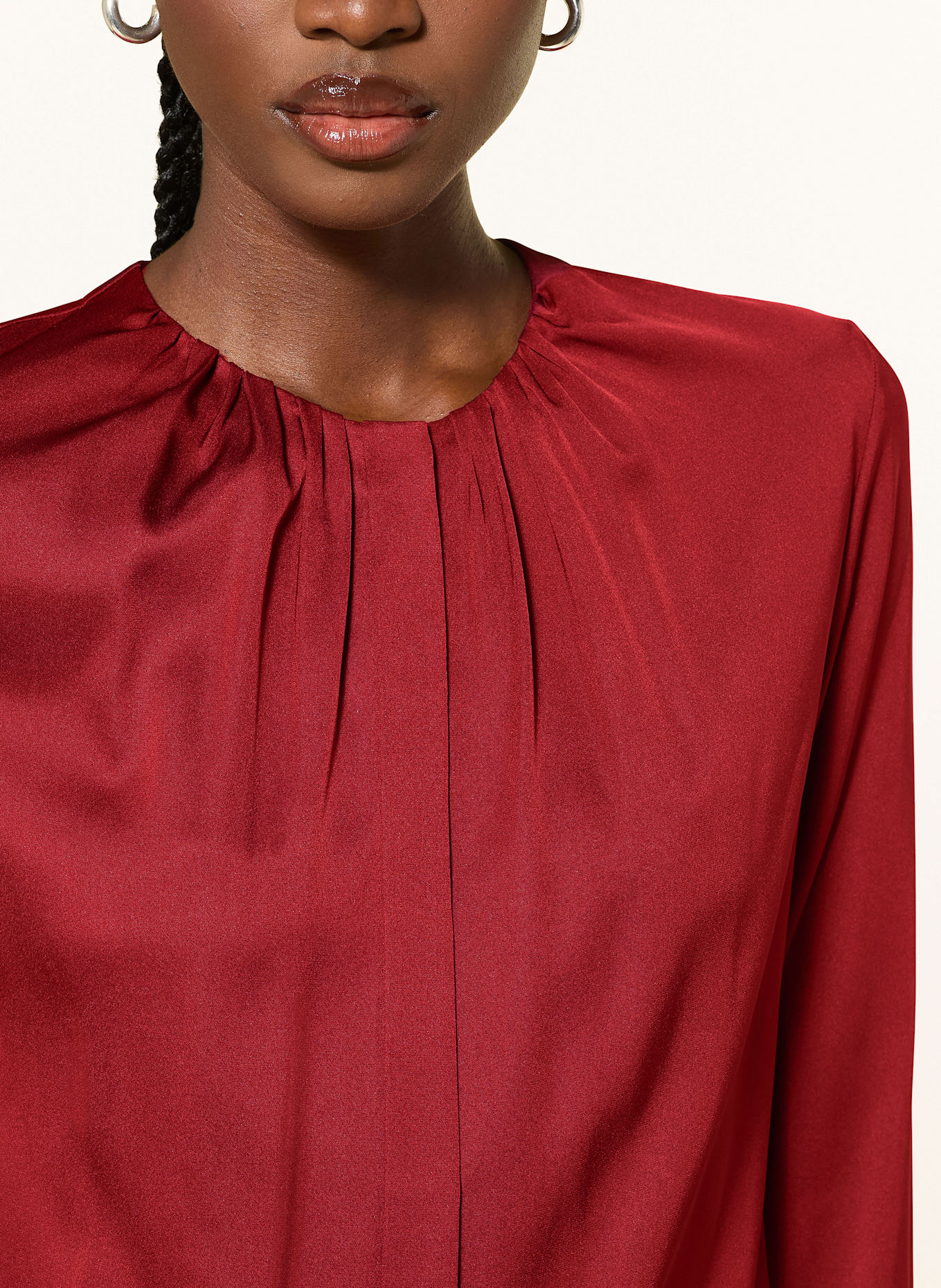 BOSS Seidenbluse BANORAH: DUNKELROT