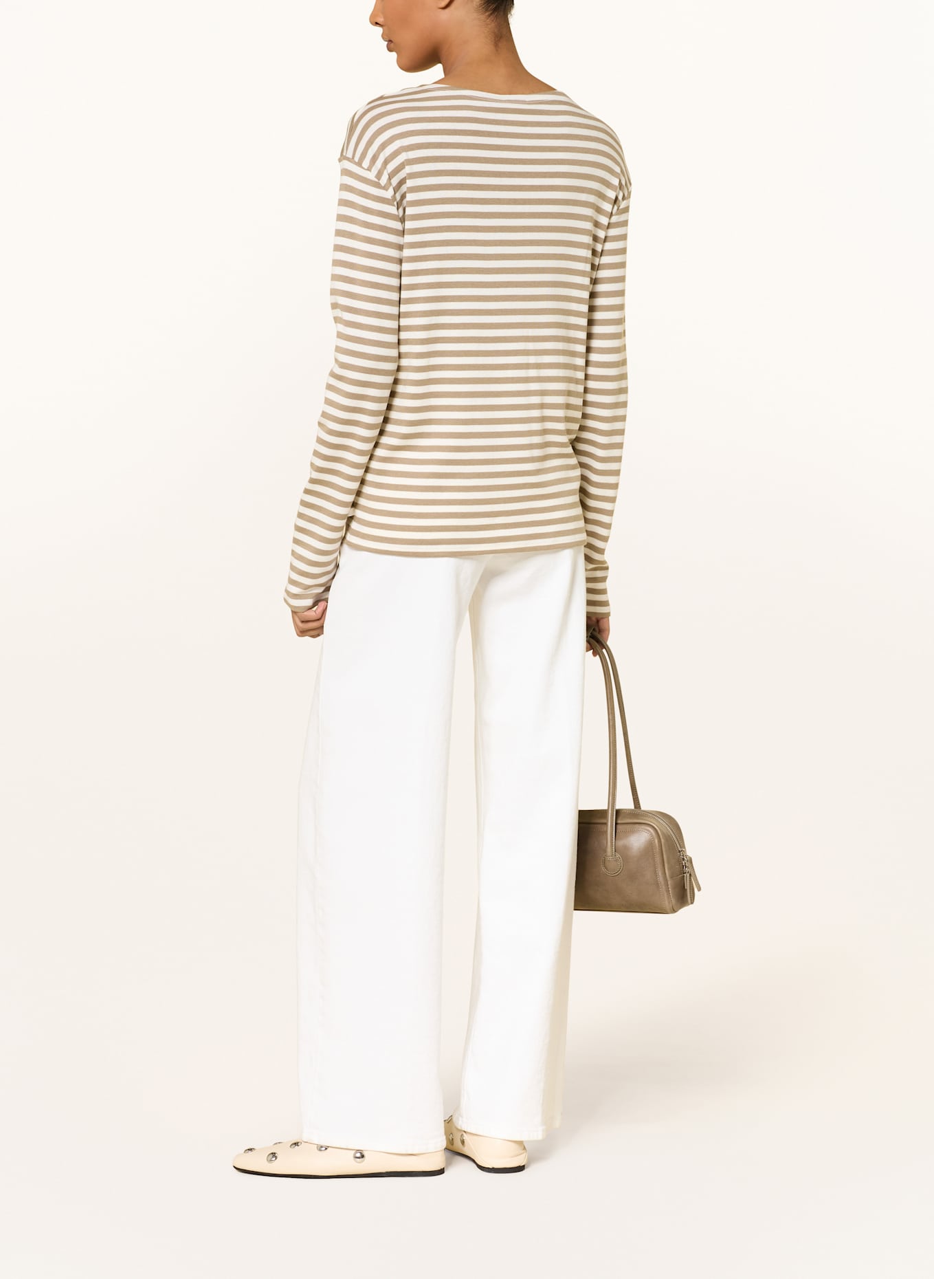 CLOSED Longsleeve: BEIGE / WEISS