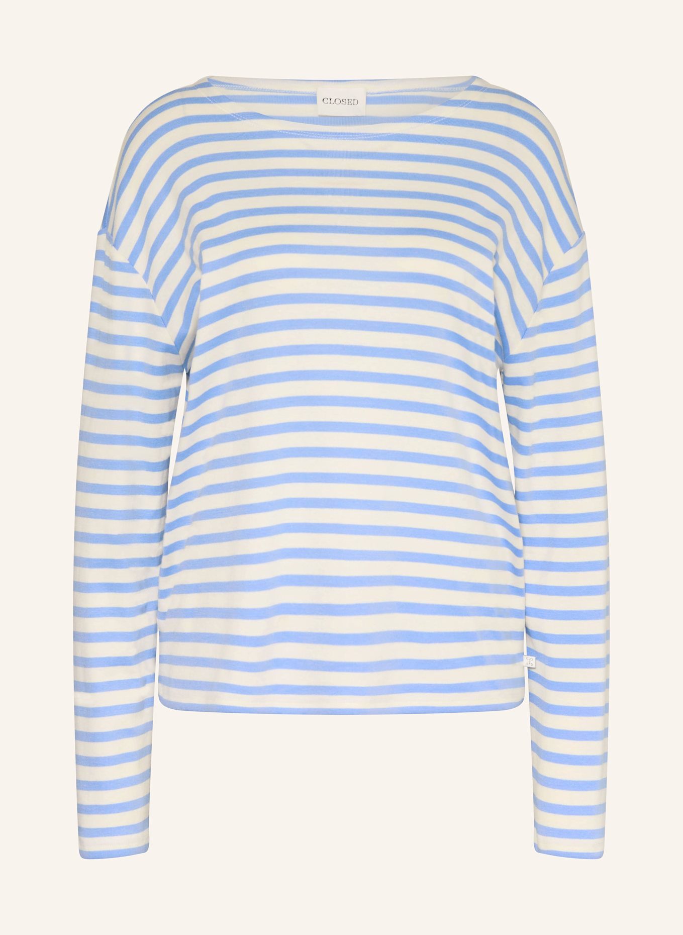 CLOSED long-sleeved shirt: LIGHT BLUE / CREAM