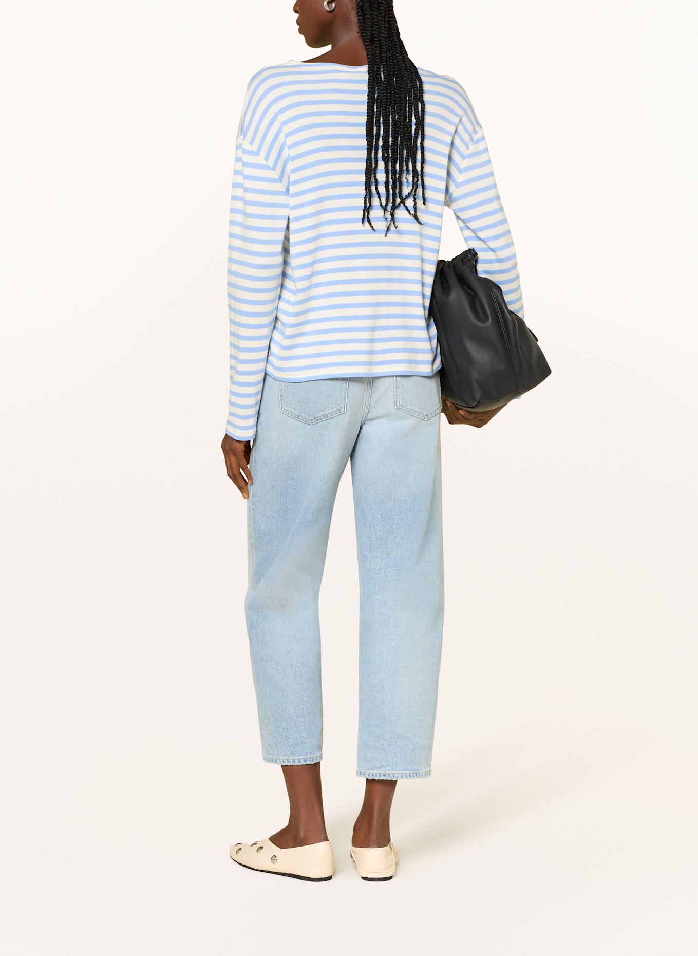 CLOSED long-sleeved shirt: LIGHT BLUE / CREAM