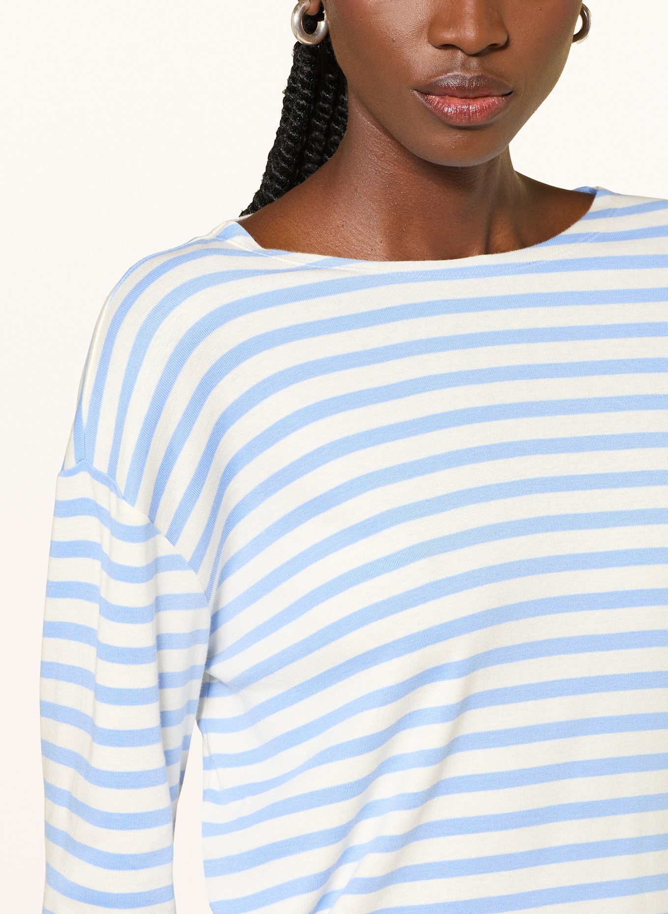 CLOSED long-sleeved shirt: LIGHT BLUE / CREAM