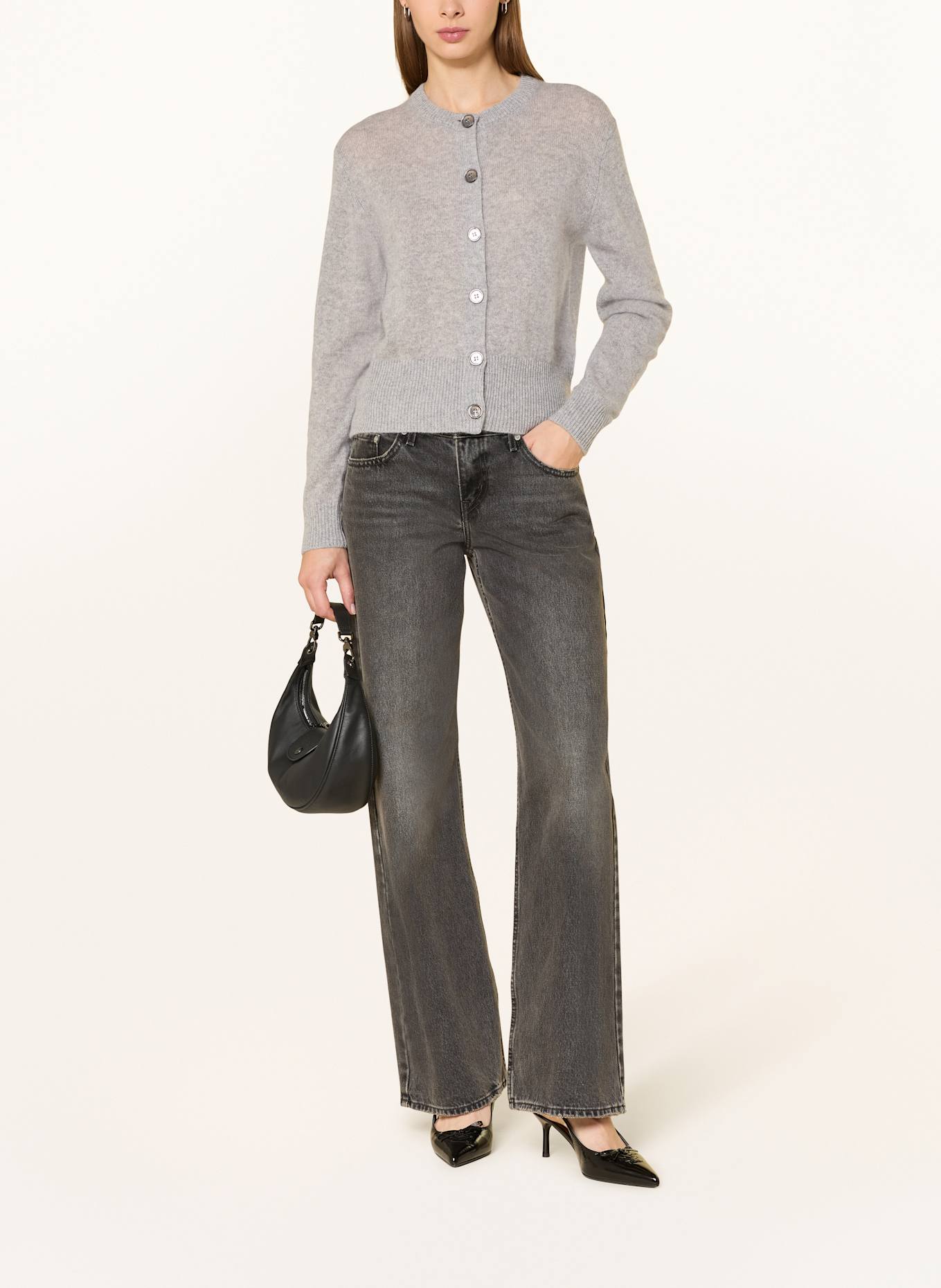 JOOP! Strickjacke KARINA aus Cashmere: GRAU