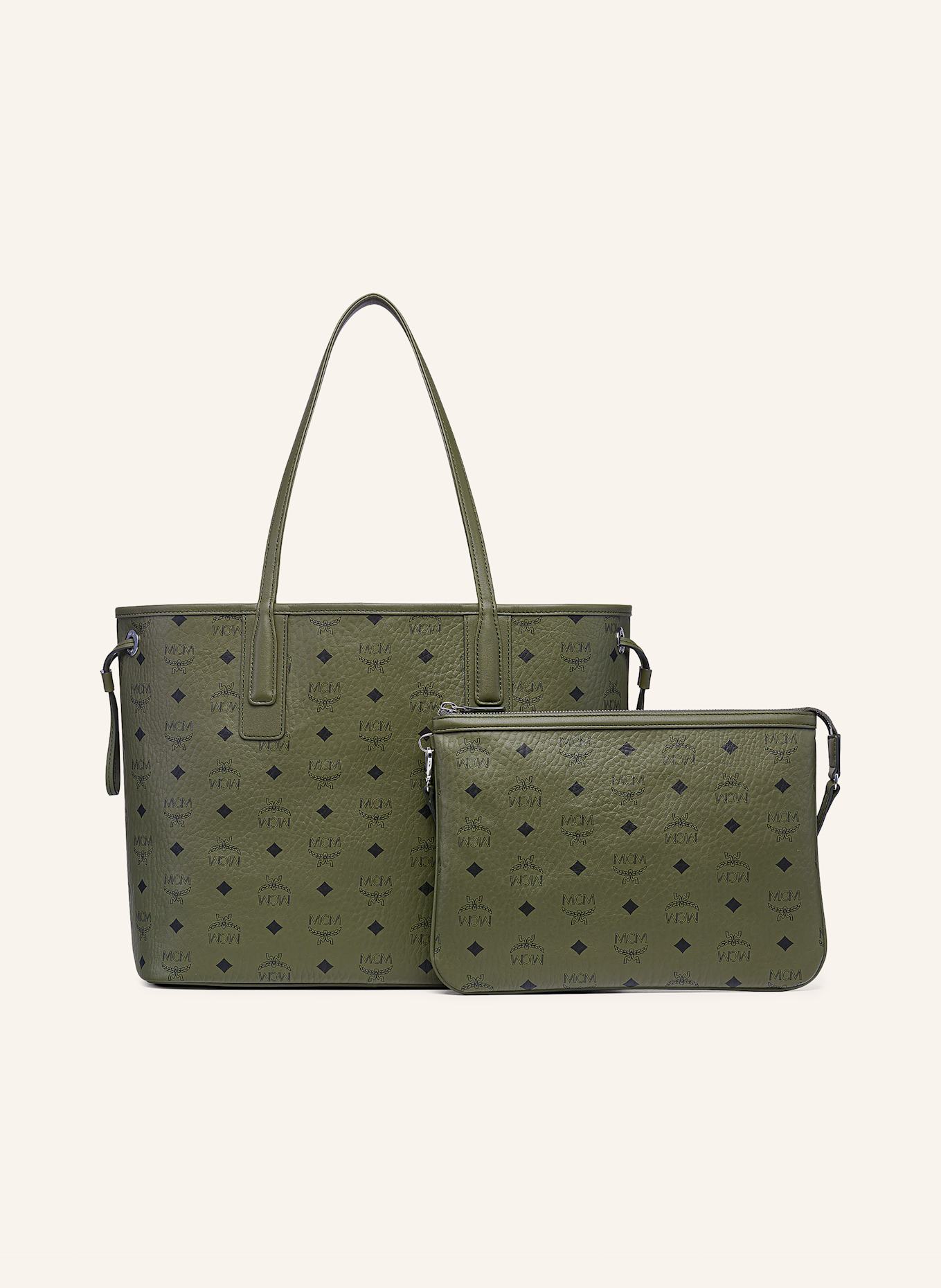 MCM Shopper LIZ VI with pouch in olive