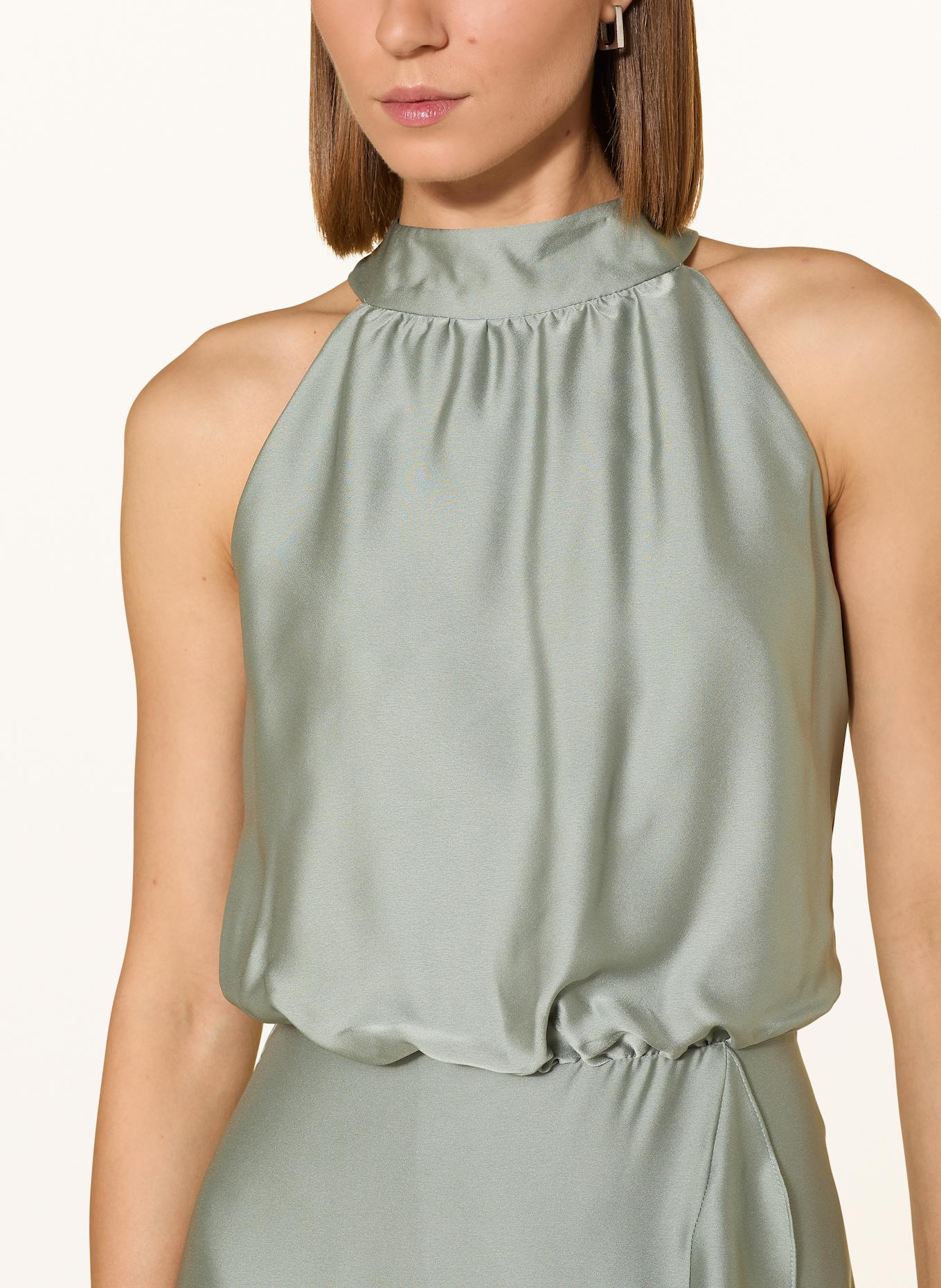 SWING Cocktailkleid aus Satin mit Volants: HELLGRÜN