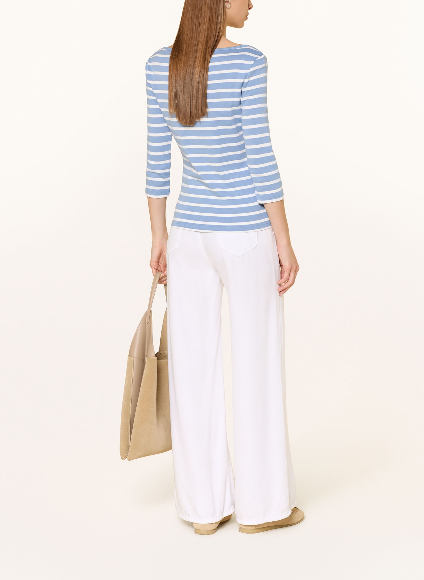 TOMMY HILFIGER Shirt mit 3/4-Arm: HELLBLAU / WEISS