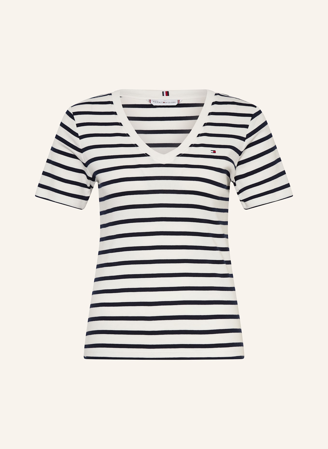 TOMMY HILFIGER T-shirt: WHITE / DARK BLUE