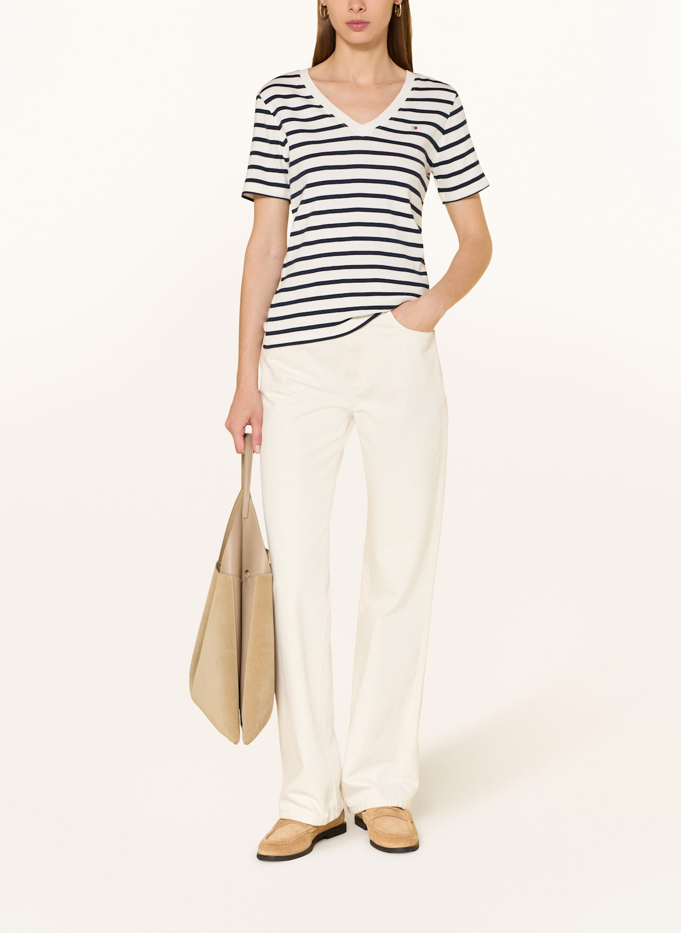 TOMMY HILFIGER T-shirt: WHITE / DARK BLUE