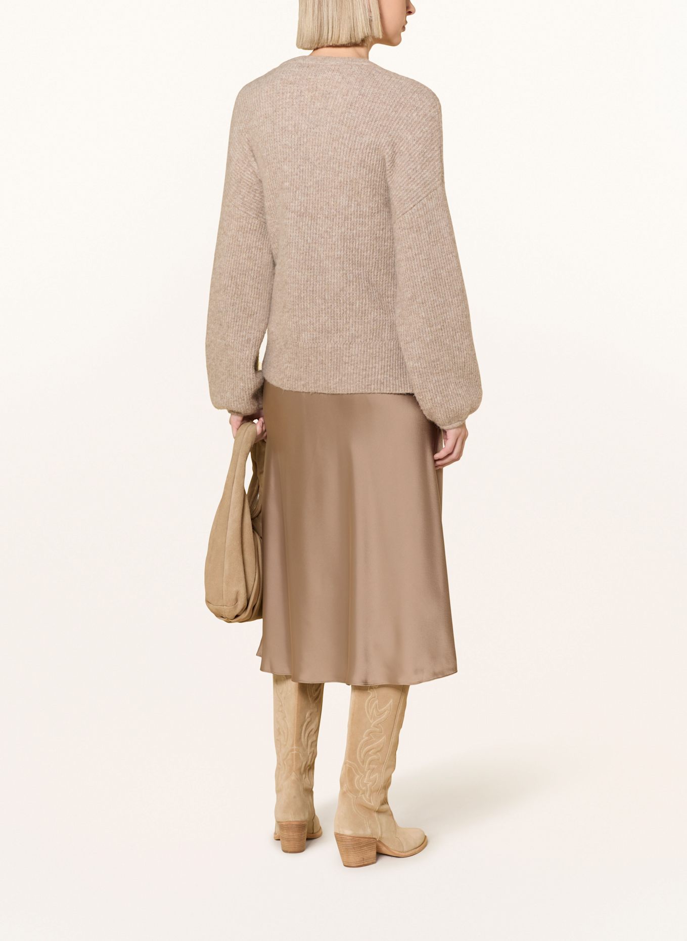 LAUREN RALPH LAUREN Satin skirt: BEIGE