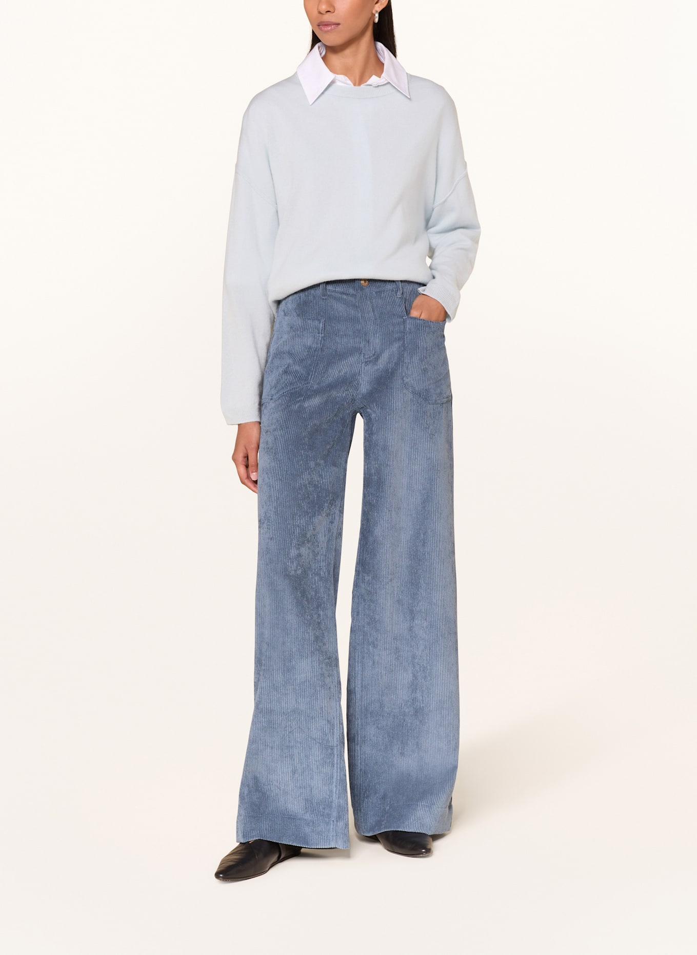 RAFFAELLO ROSSI Cordhose MIRU: BLAUGRAU