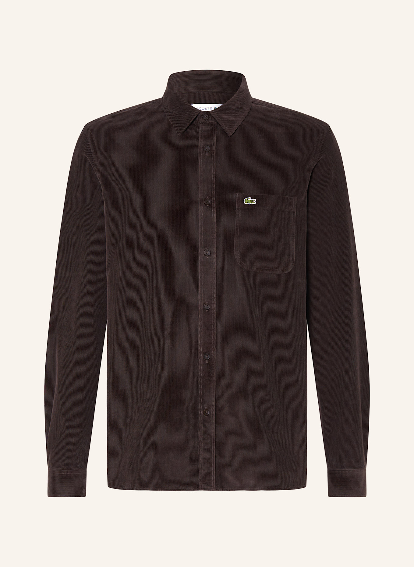 LACOSTE Cordhemd Comfort Fit: DUNKELBRAUN