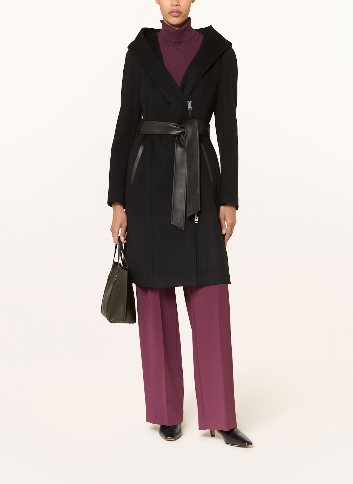 Mackage Vlněný kabát SHIA-SLB: ČERNÁ