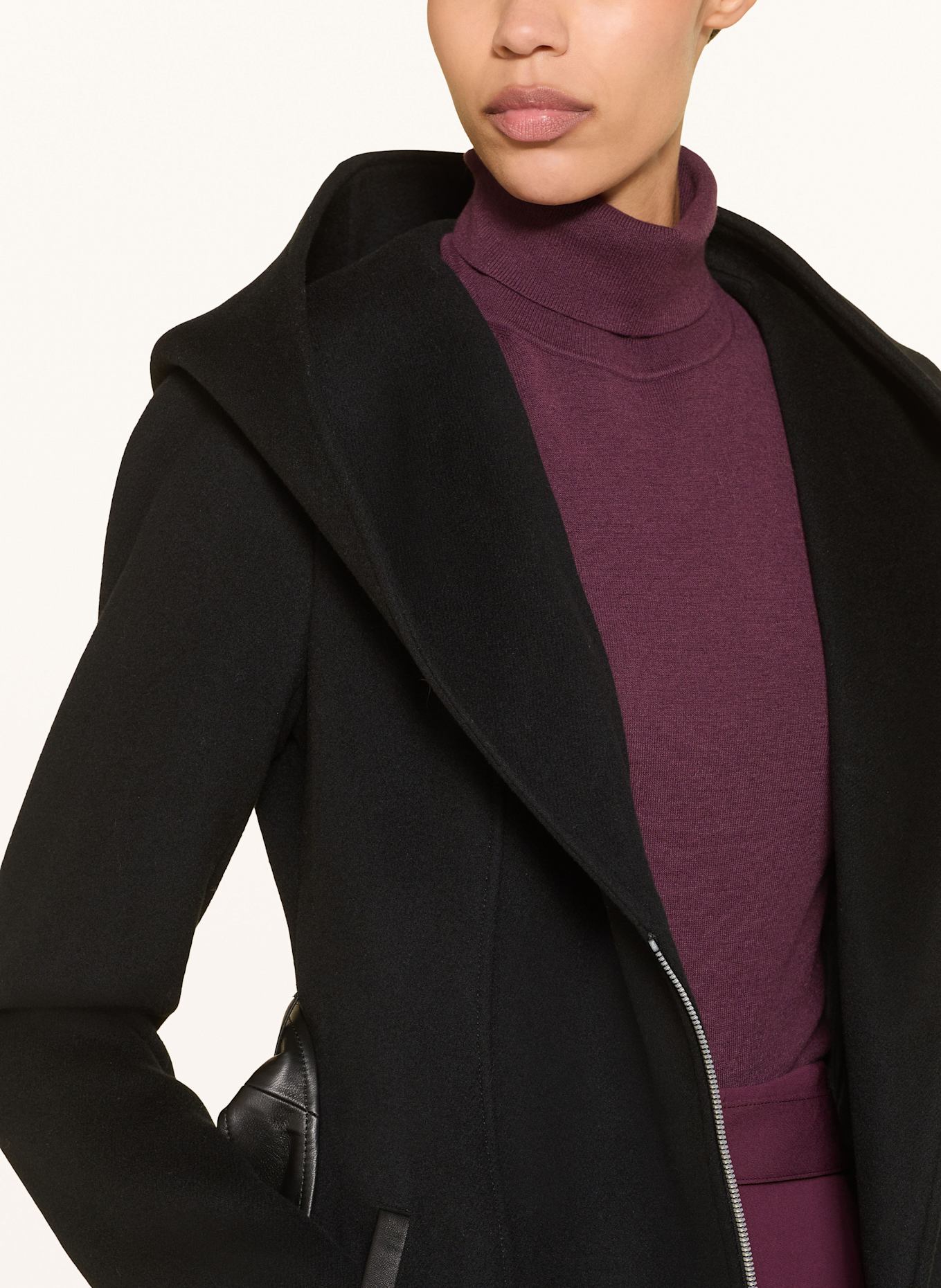 Mackage Vlněný kabát SHIA-SLB: ČERNÁ