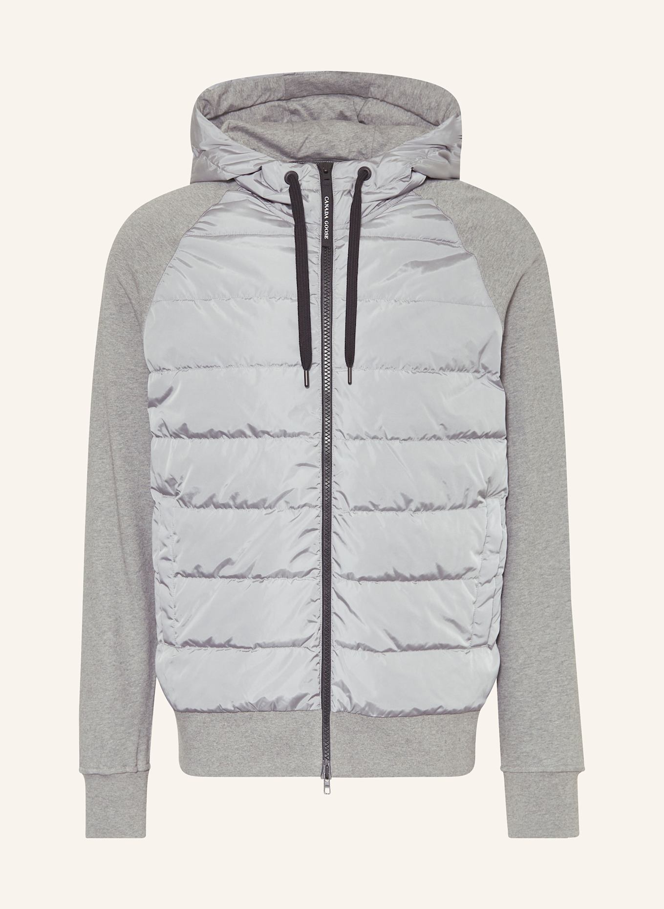 CANADA GOOSE Bluza rozpinana HYBRIDGE HURON z mieszanki materiałów: SREBRNY