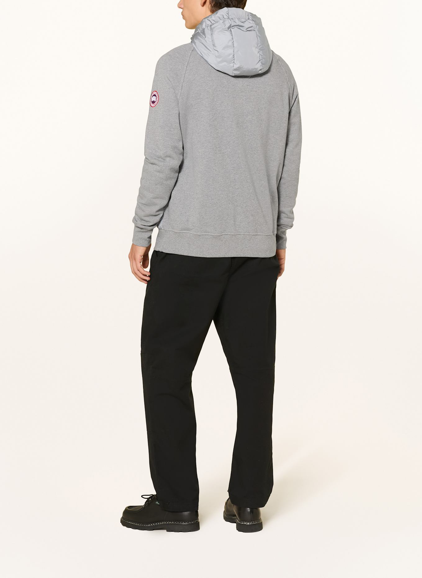 CANADA GOOSE Bluza rozpinana HYBRIDGE HURON z mieszanki materiałów: SREBRNY