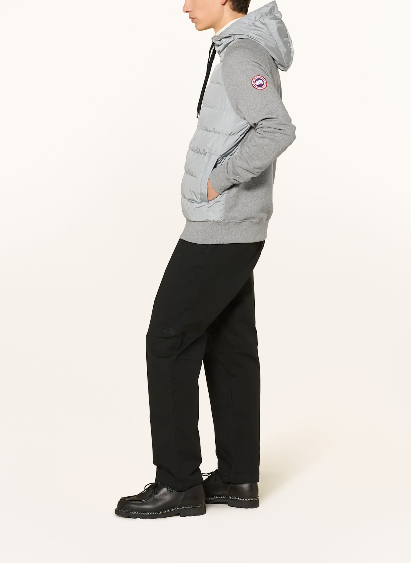 CANADA GOOSE Bluza rozpinana HYBRIDGE HURON z mieszanki materiałów: SREBRNY