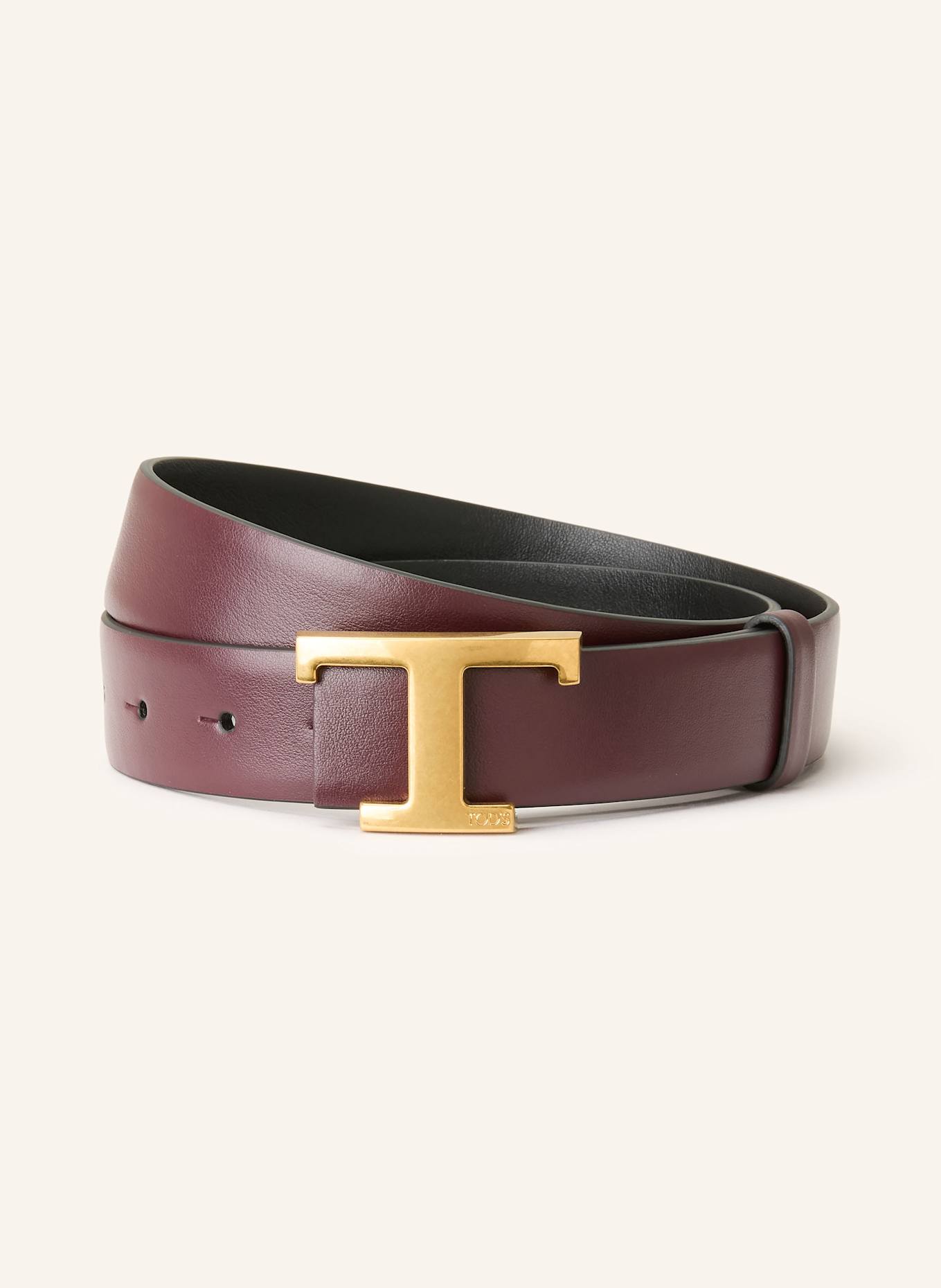 TOD'S Ledergürtel zum Wenden: DUNKELROT