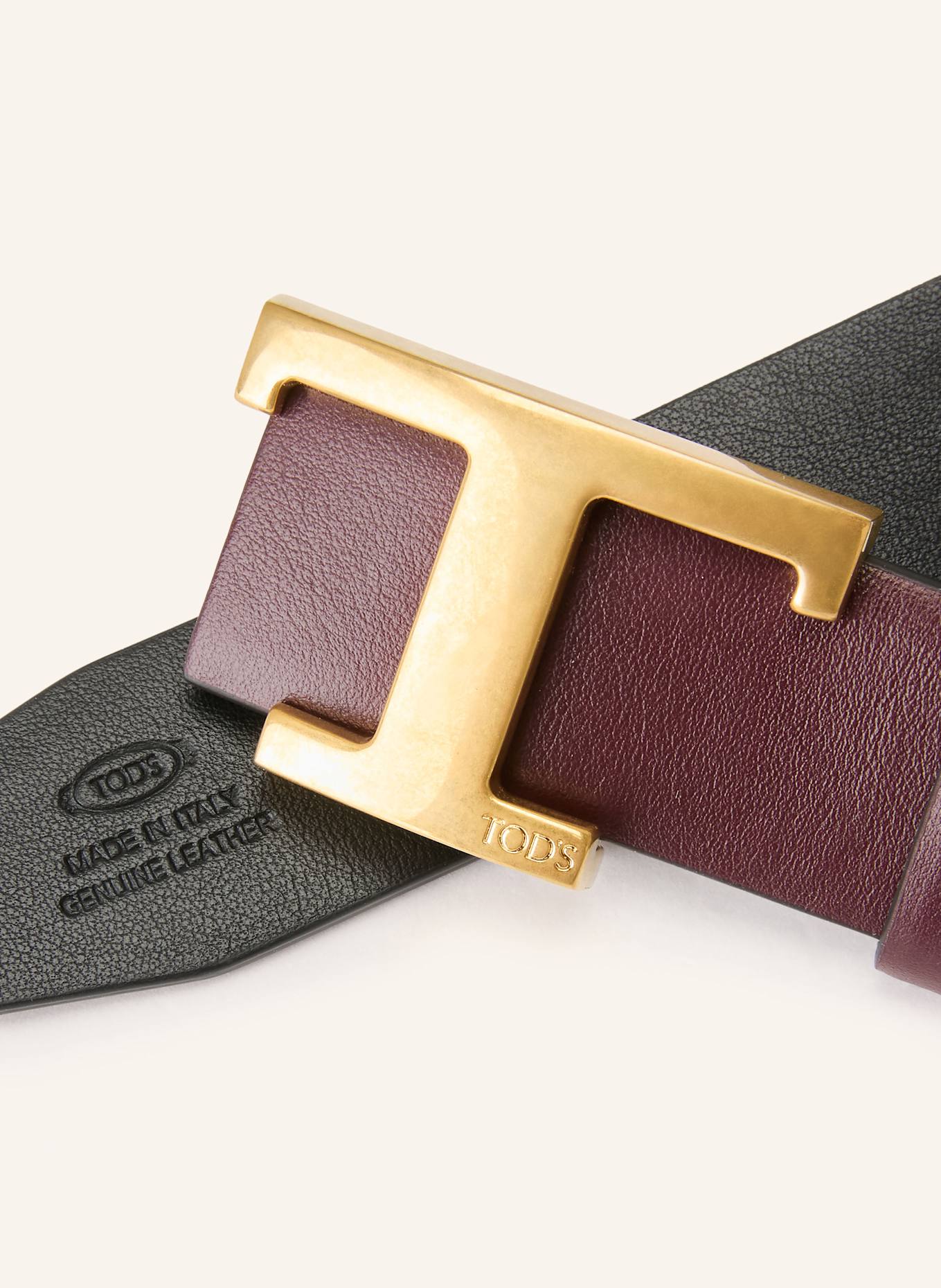 TOD'S Ledergürtel zum Wenden: DUNKELROT