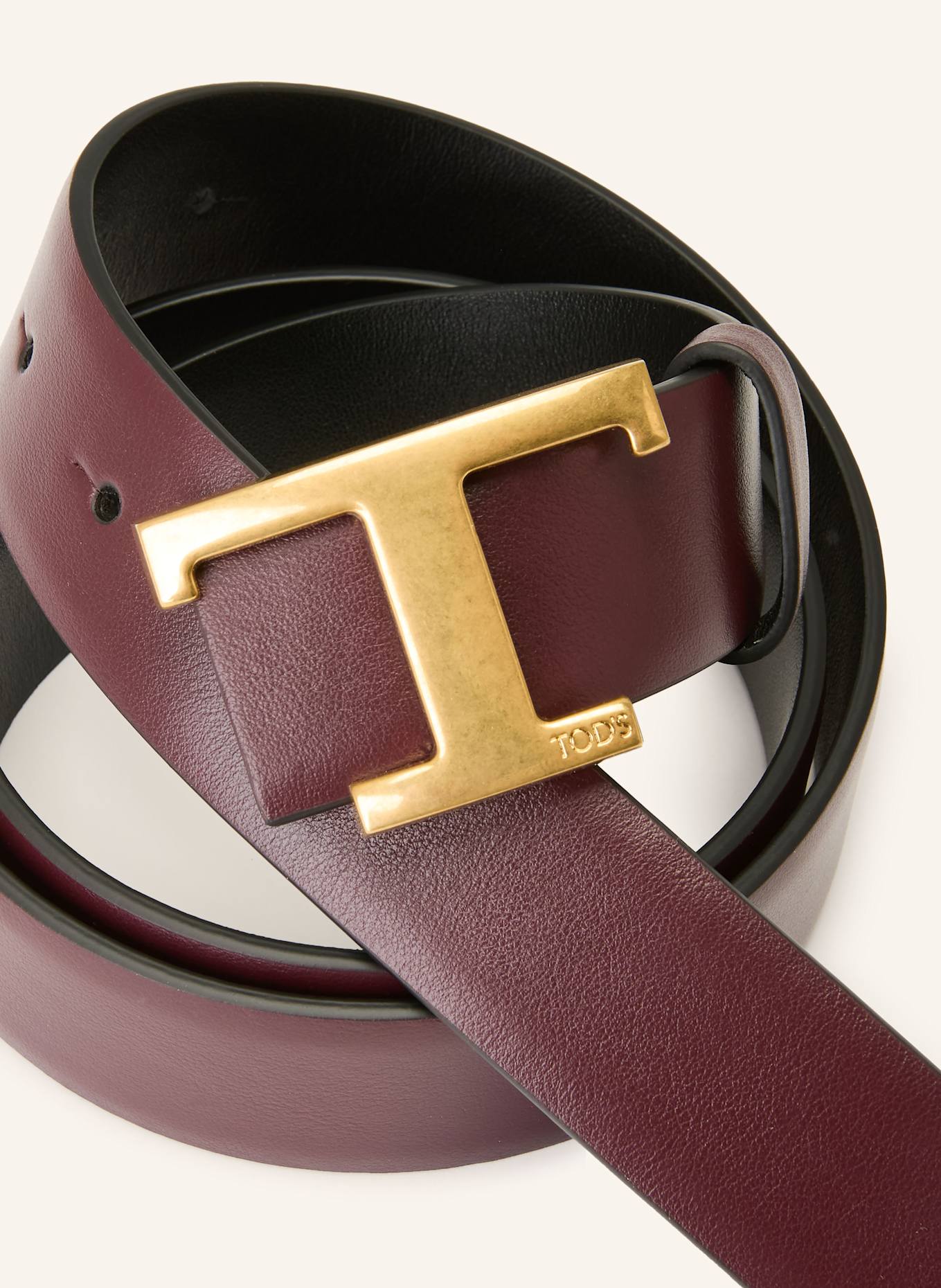 TOD'S Ledergürtel zum Wenden: DUNKELROT