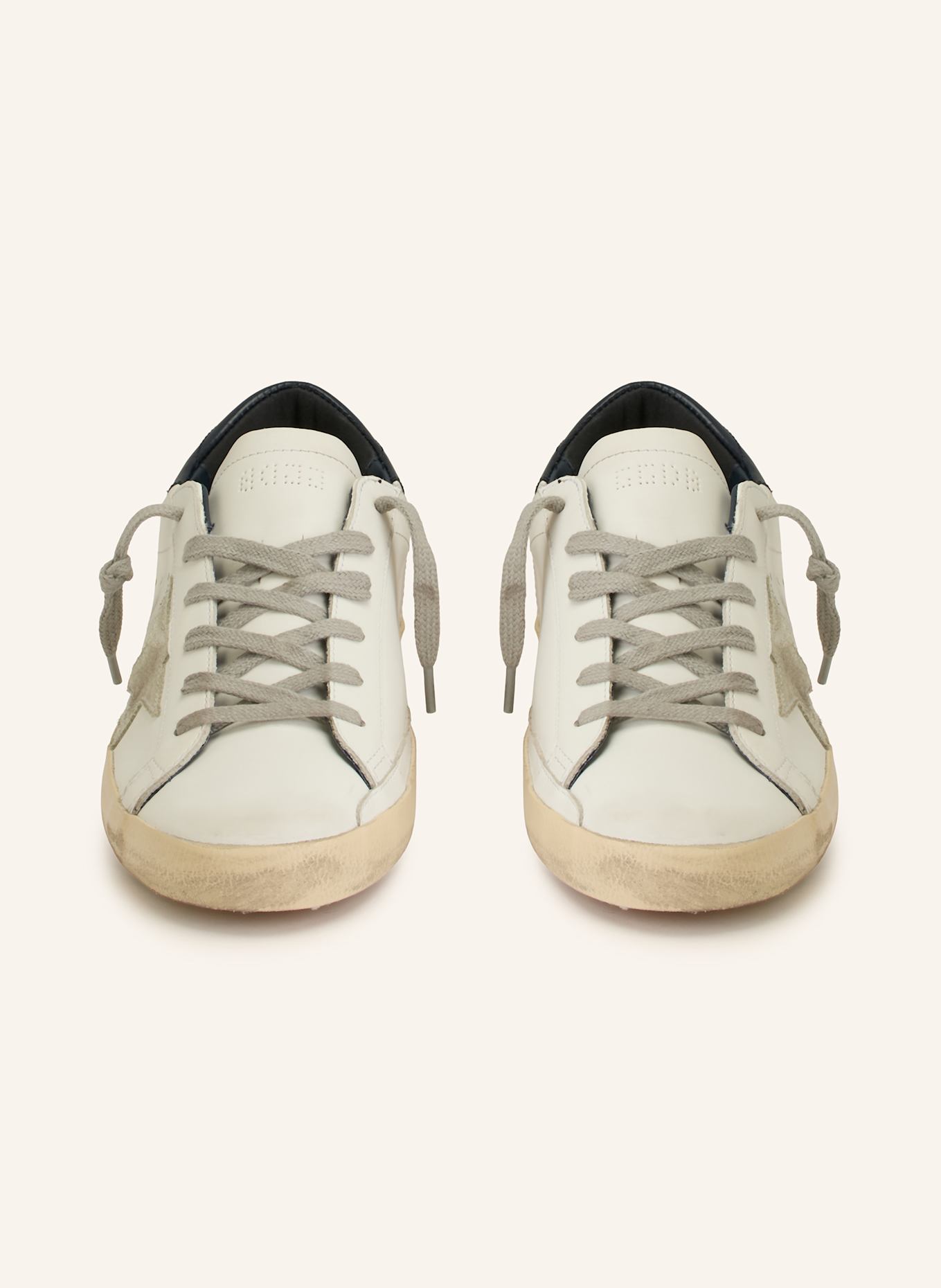 GOLDEN GOOSE Sneaker SUPER-STAR: WEISS / HELLGRAU