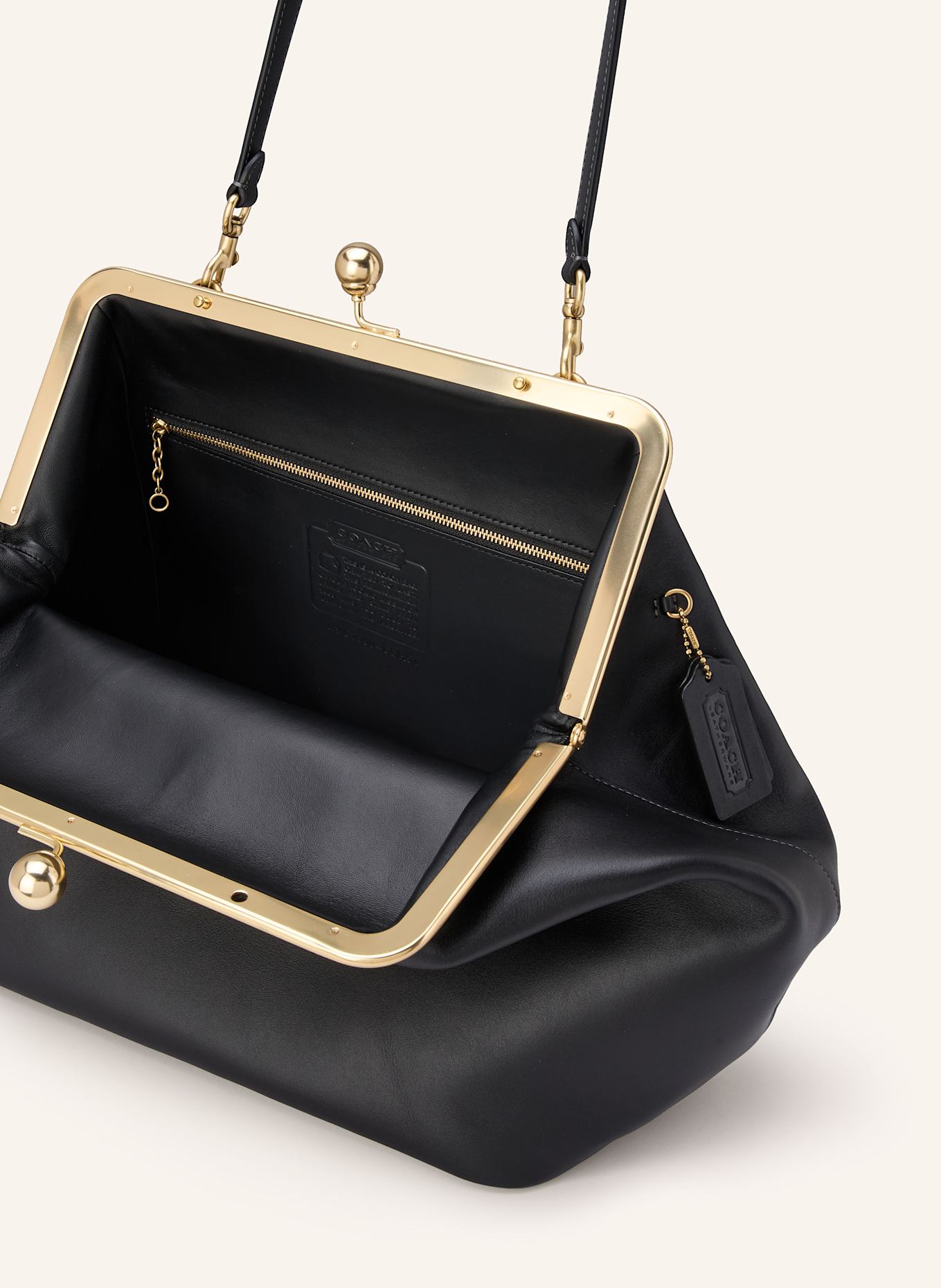 COACH Handtasche KISSLOCK FRAME LARGE: SCHWARZ