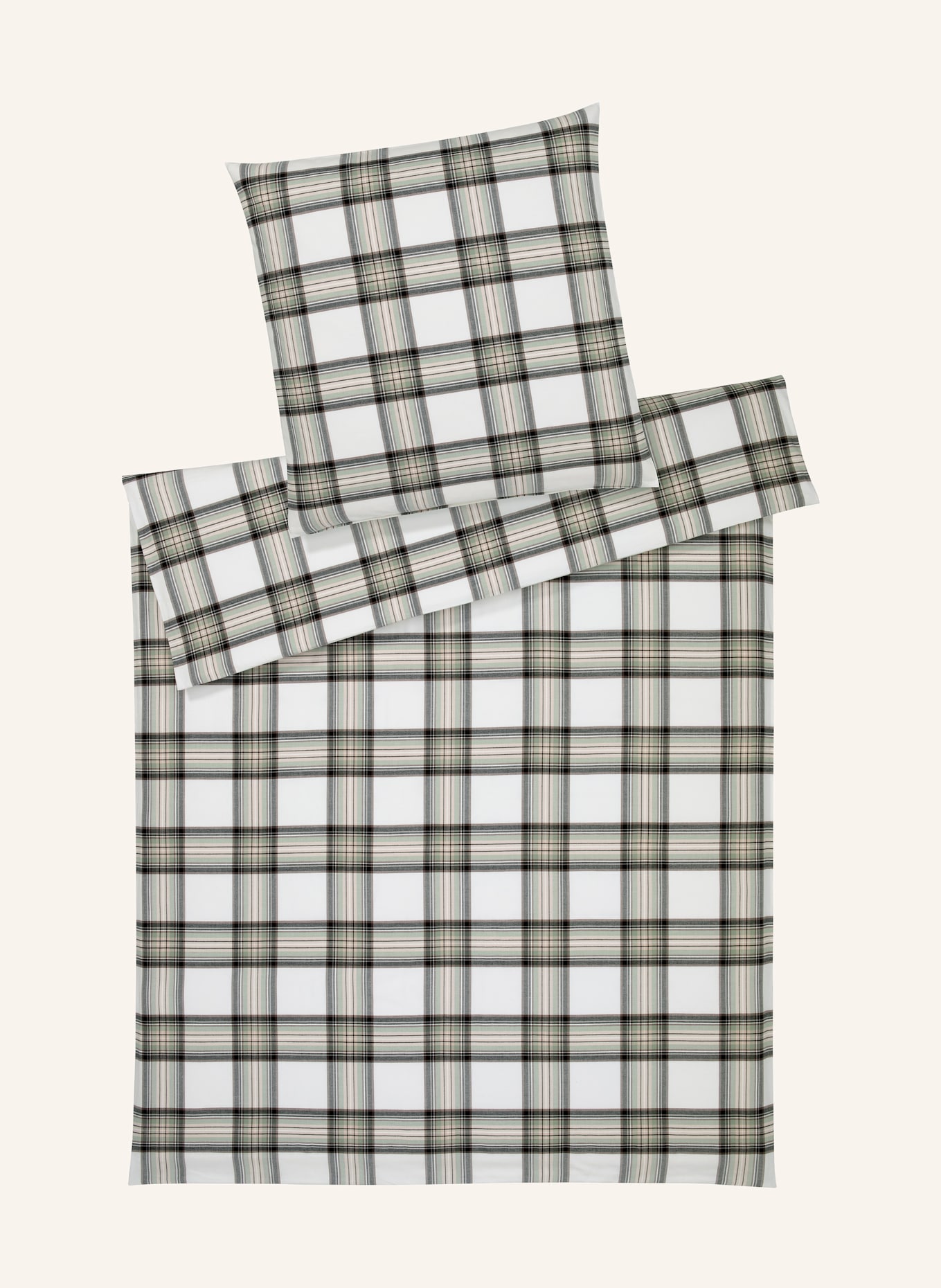 elegante Bettwäsche WESTMINSTER: CREME / BEIGE / HELLGRÜN