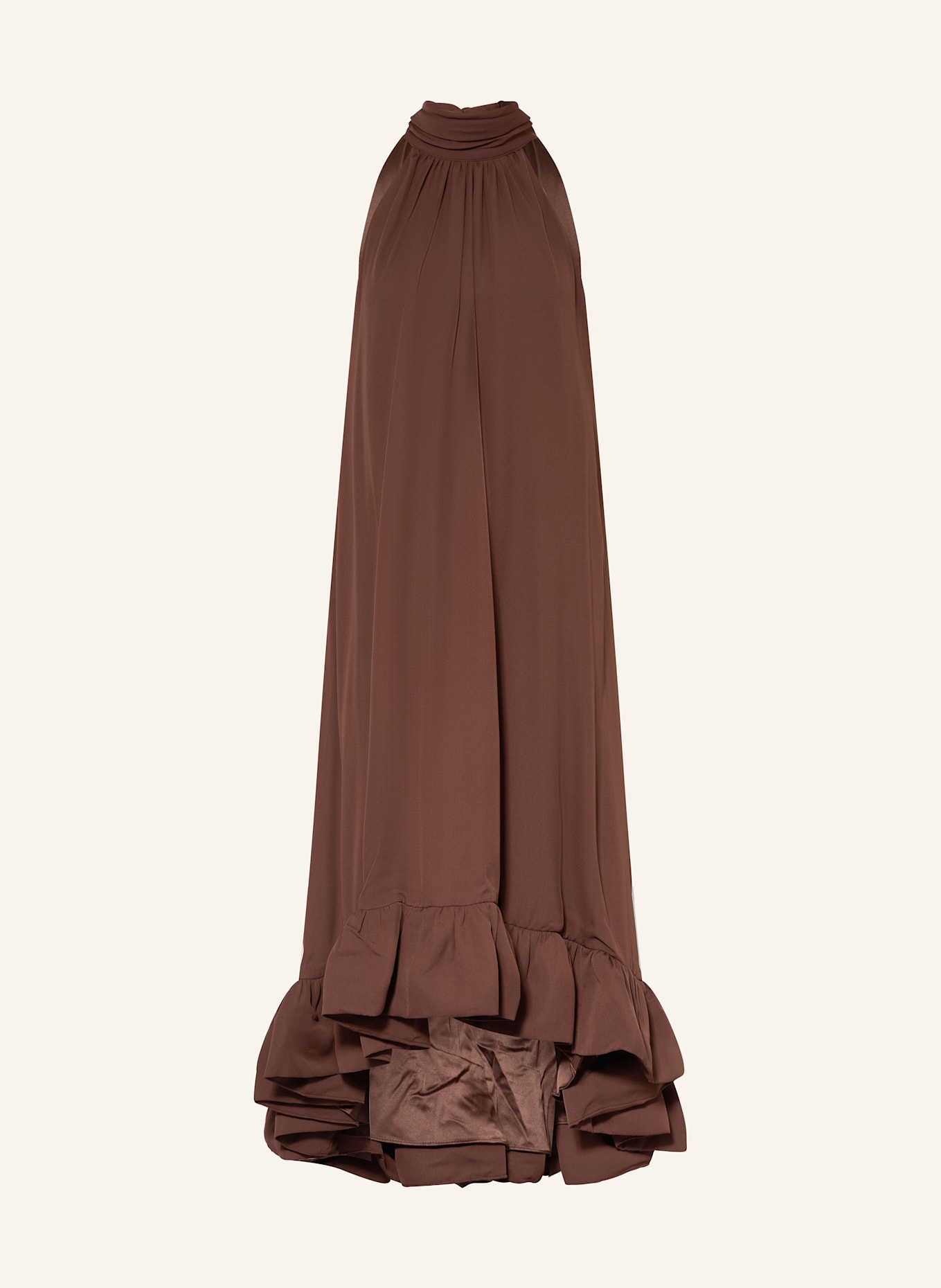 MALINA Kleid SABRINA mit Volants und Cut-out: BRAUN