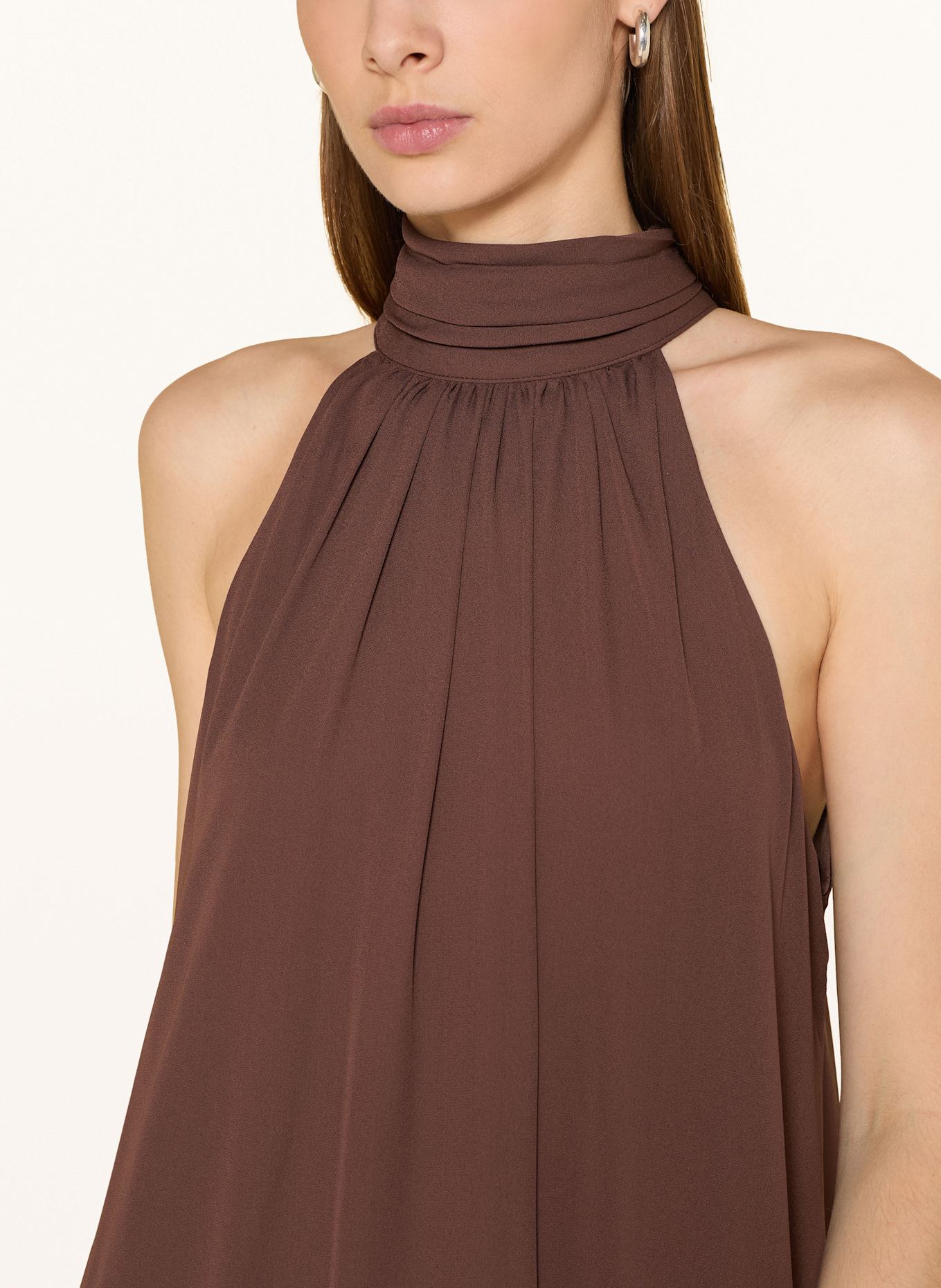 MALINA Kleid SABRINA mit Volants und Cut-out: BRAUN