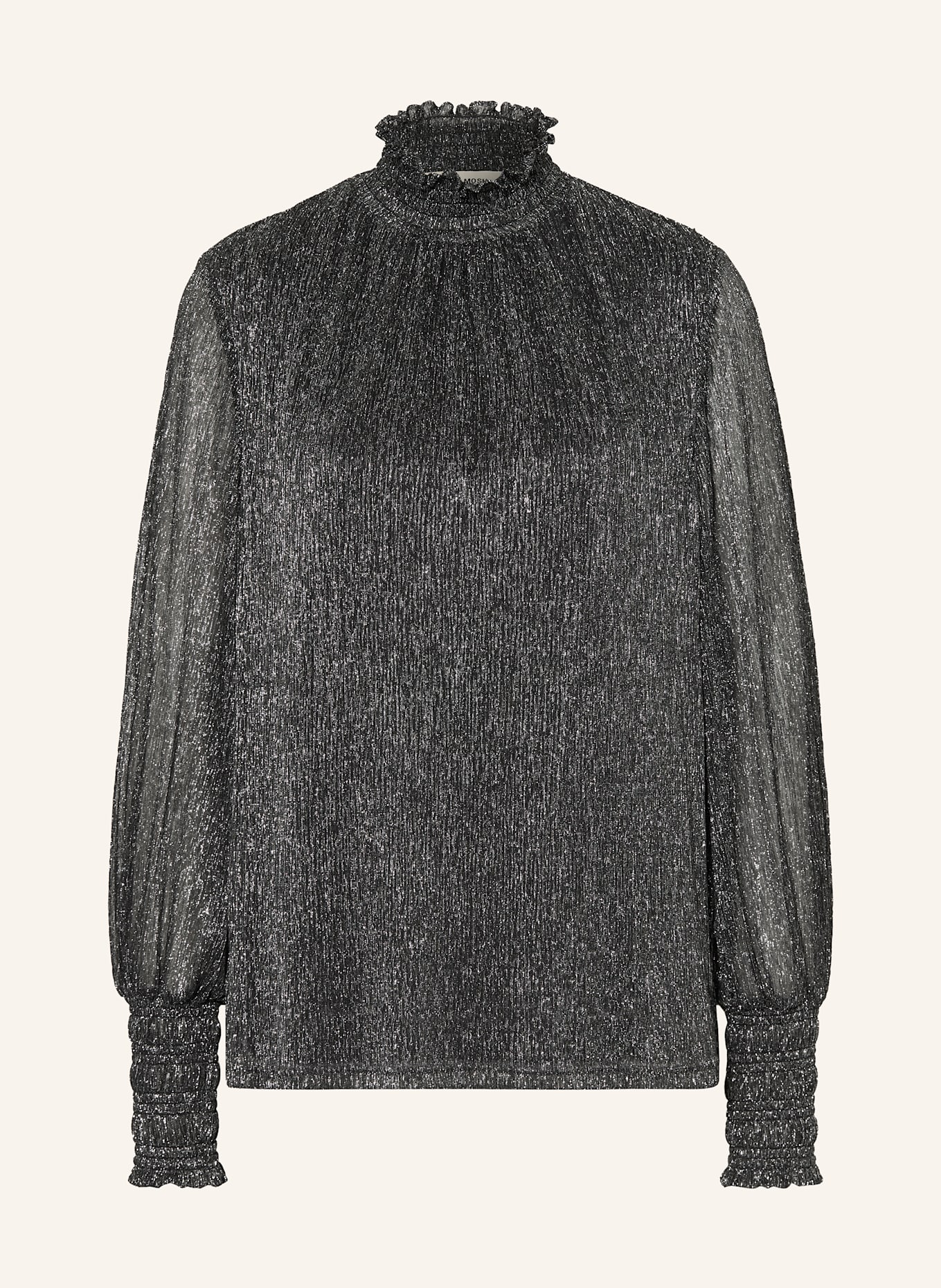 MOS MOSH Longsleeve MMXIMENA mit Glitzergarn: DUNKELGRAU / SILBER