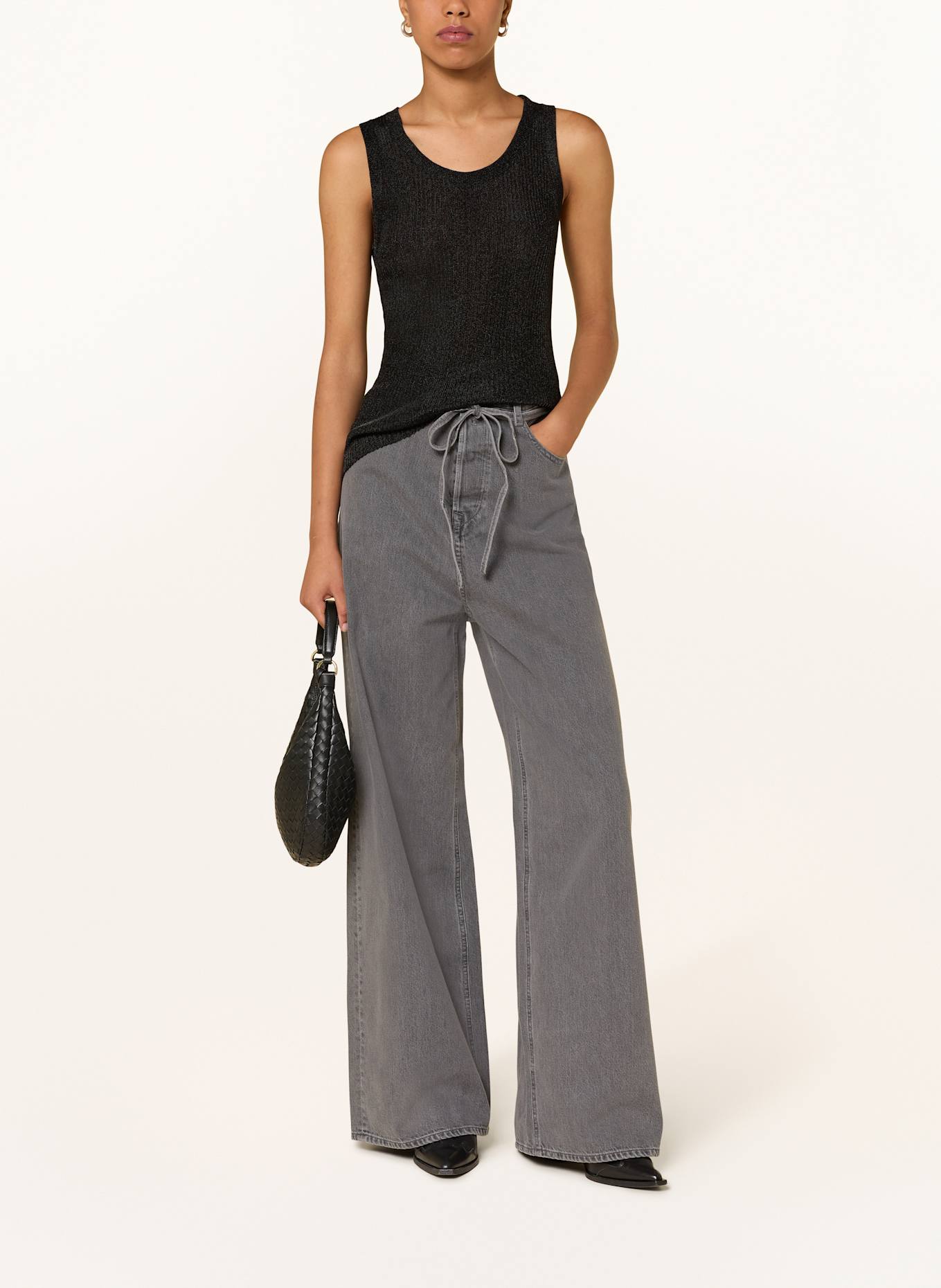 MOS MOSH Stricktop MMRELANA mit Glanzgarn: SCHWARZ