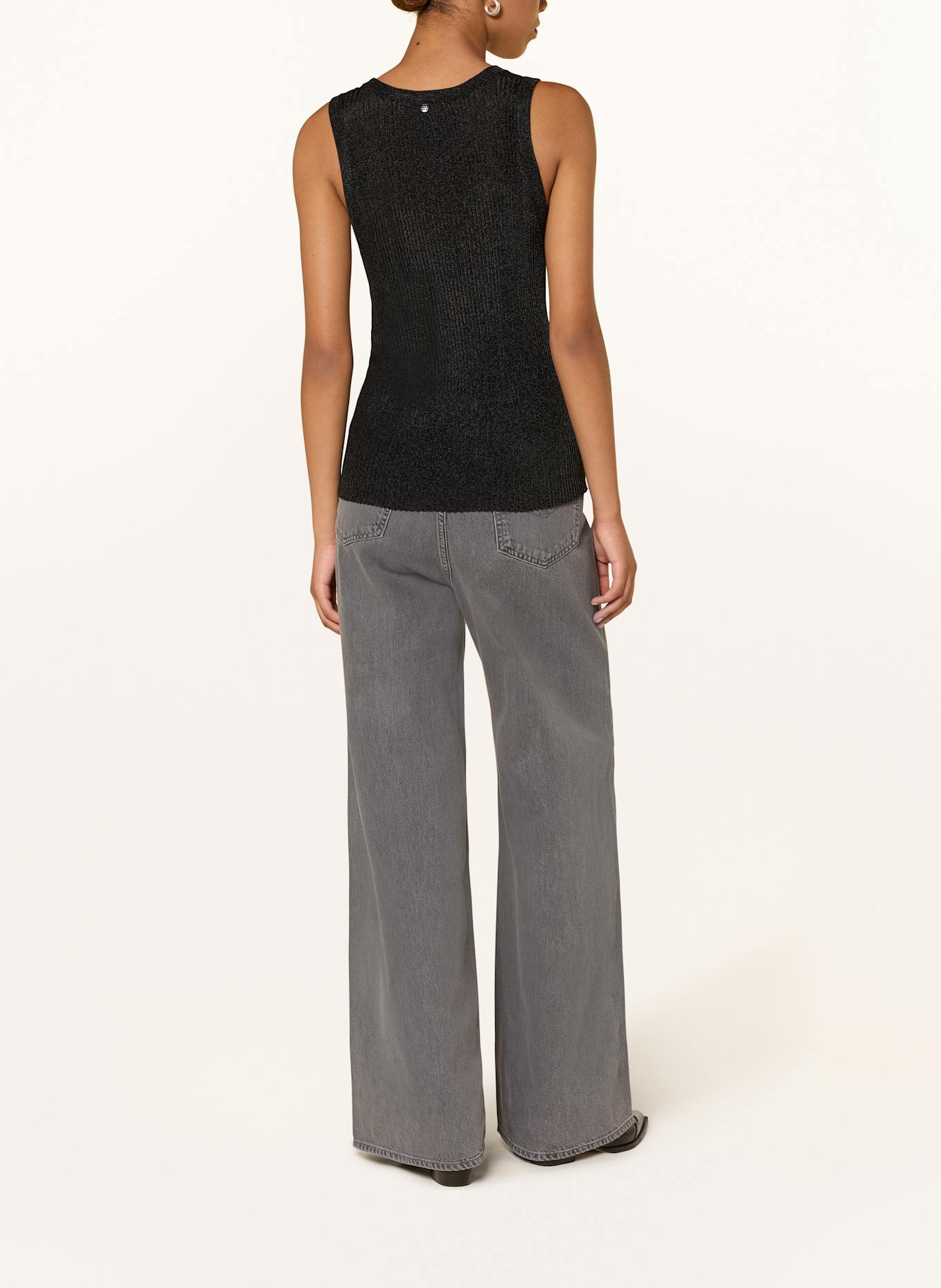 MOS MOSH Stricktop MMRELANA mit Glanzgarn: SCHWARZ