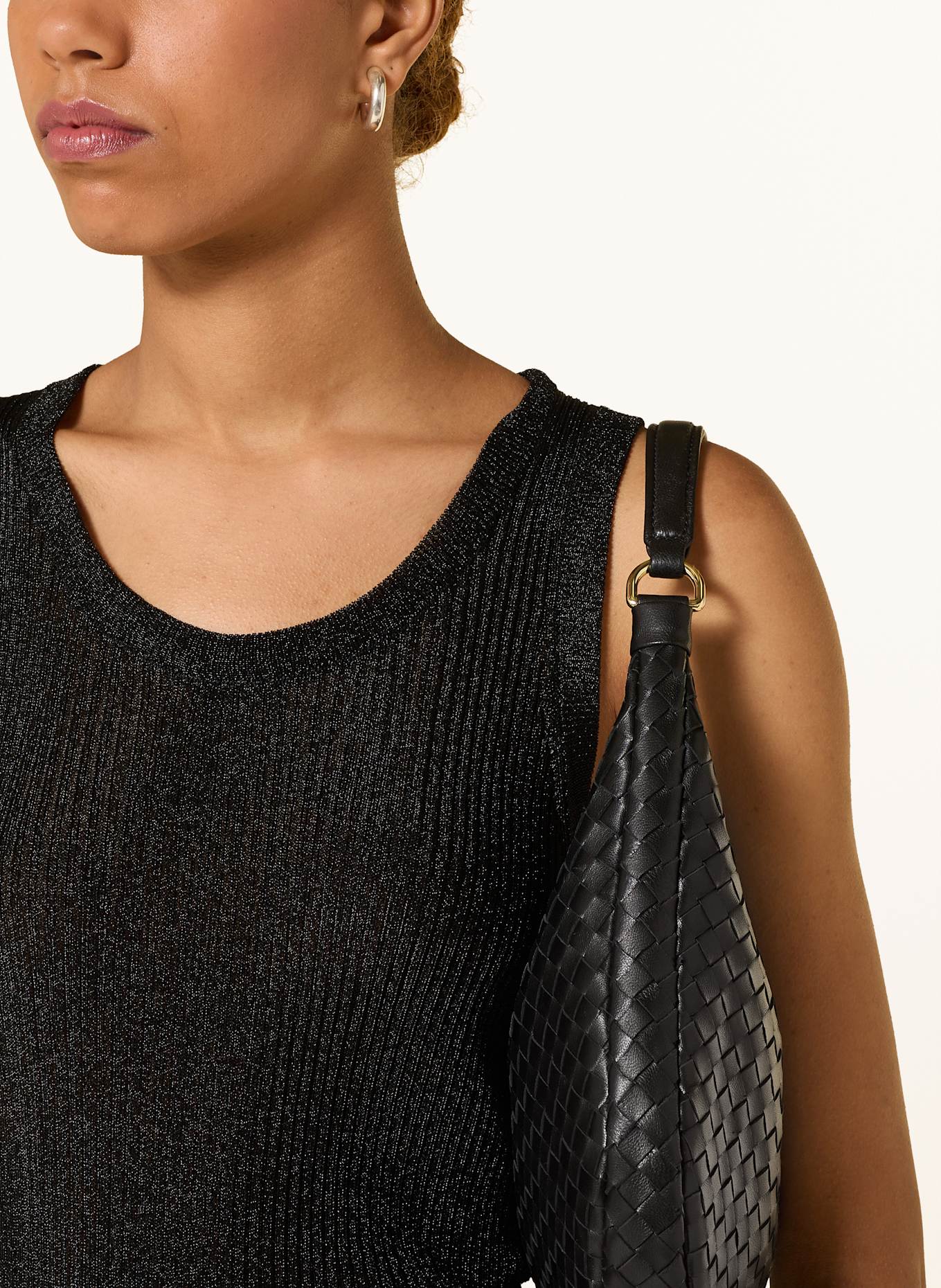 MOS MOSH Stricktop MMRELANA mit Glanzgarn: SCHWARZ