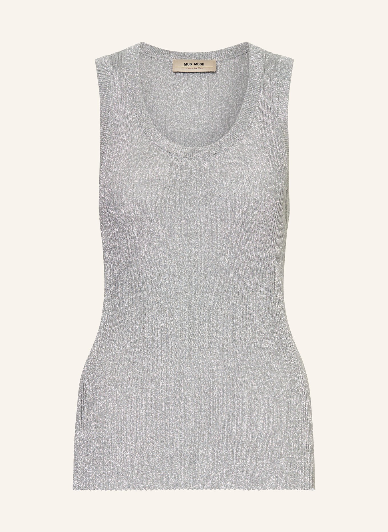 MOS MOSH Stricktop MMRELANA mit Glanzgarn: SILBER