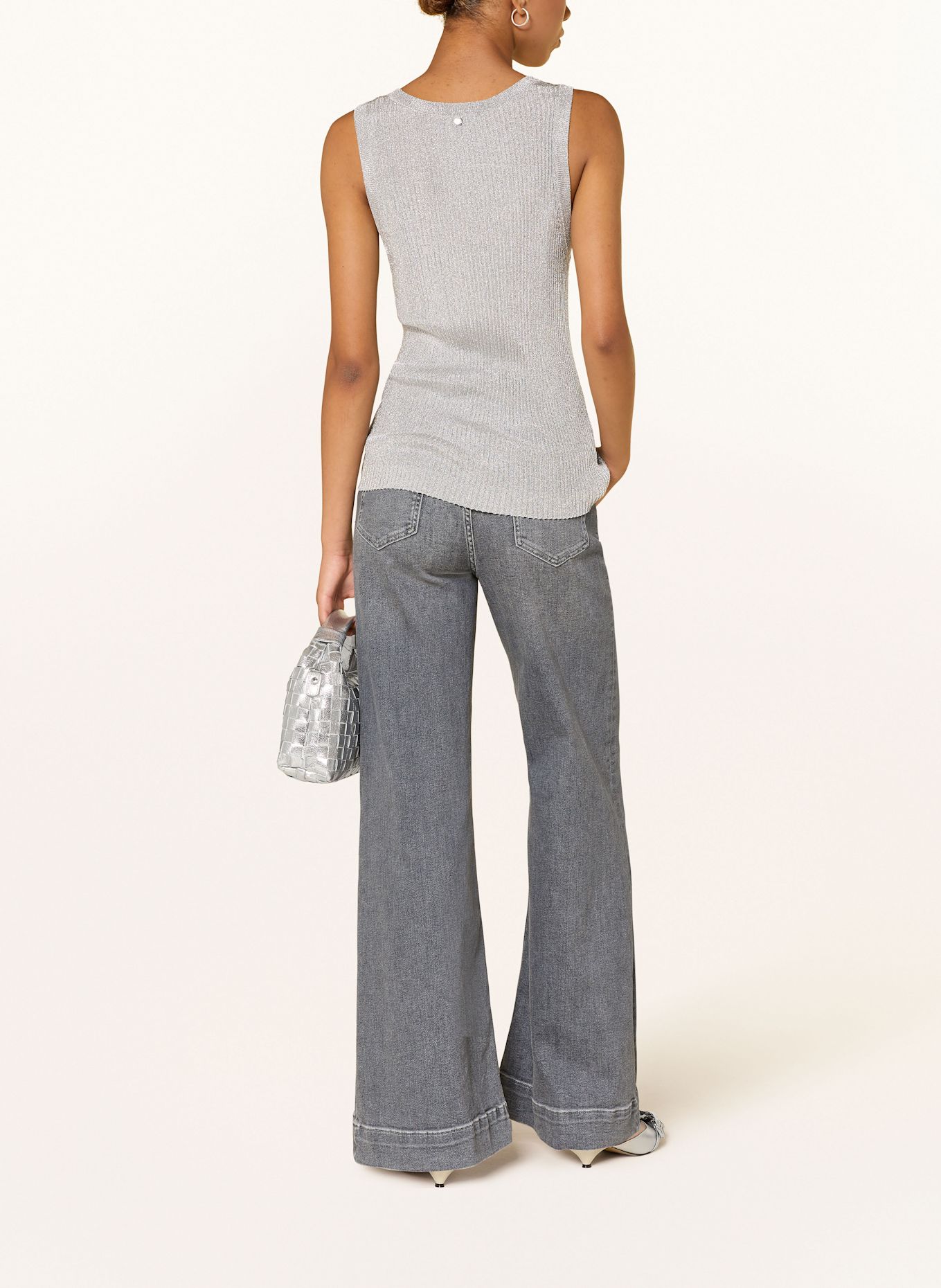 MOS MOSH Stricktop MMRELANA mit Glanzgarn: SILBER