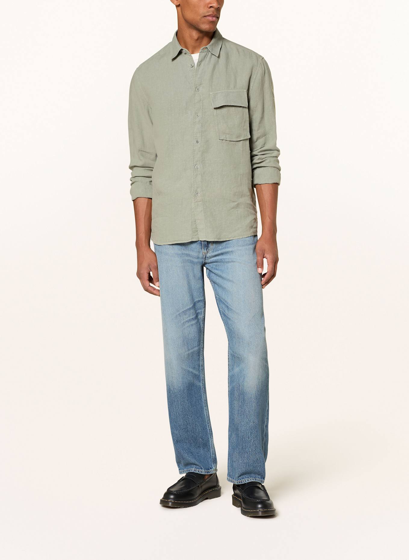 BELSTAFF Leinenhemd SCALE Comfort Fit: HELLGRÜN