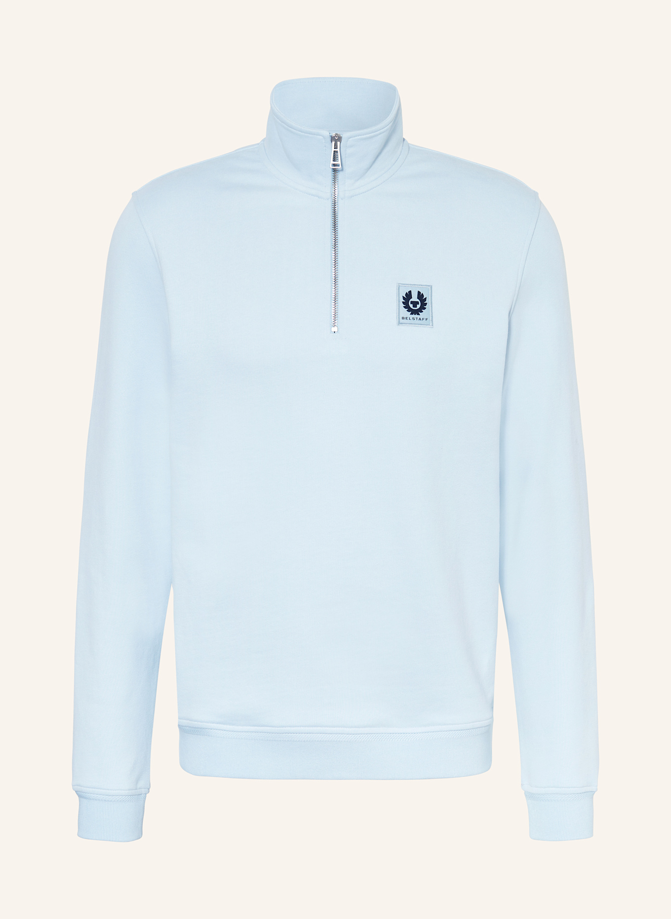 BELSTAFF Half-zip sweater in sweatshirt fabric: LIGHT BLUE