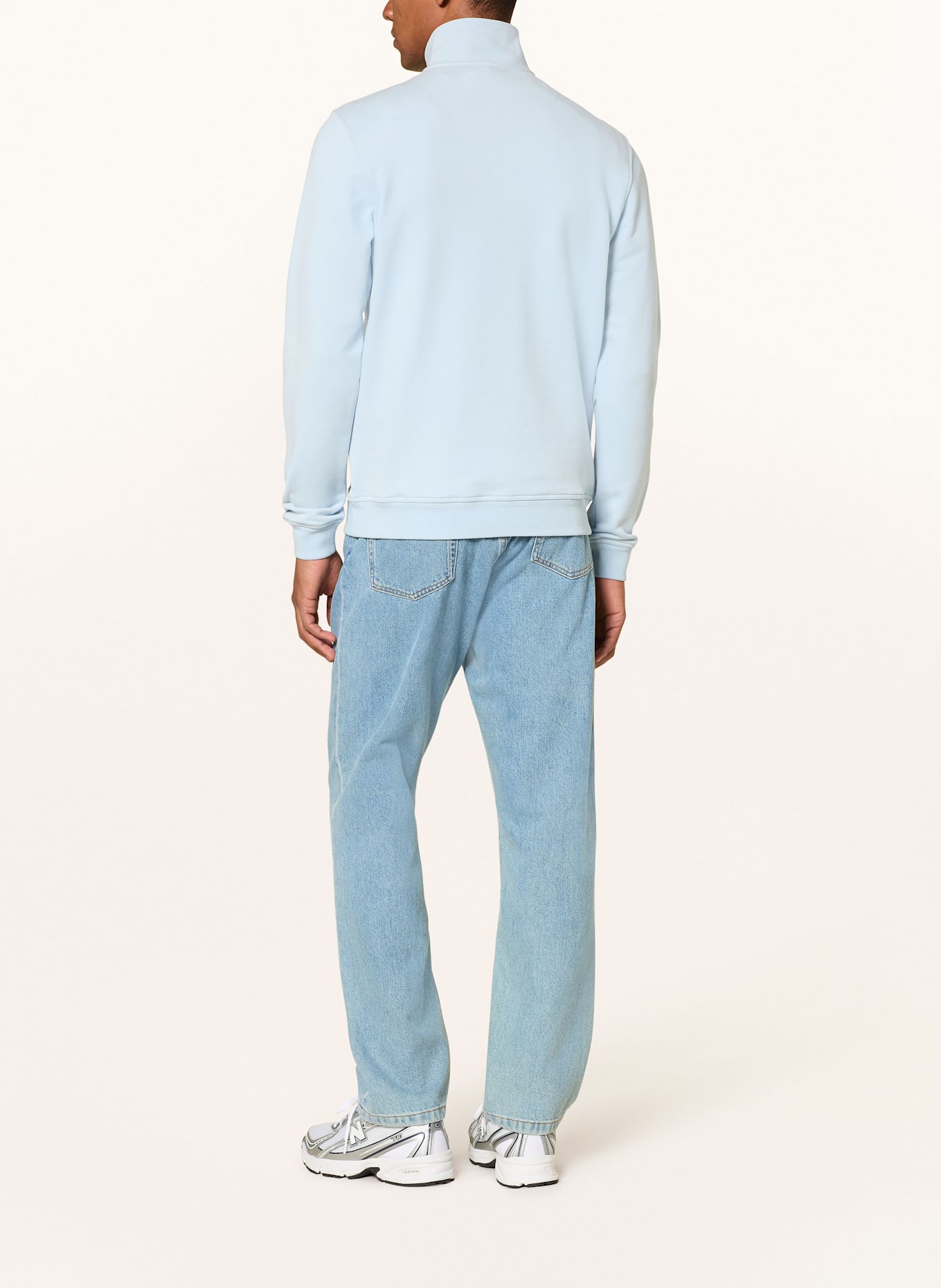 BELSTAFF Half-zip sweater in sweatshirt fabric: LIGHT BLUE