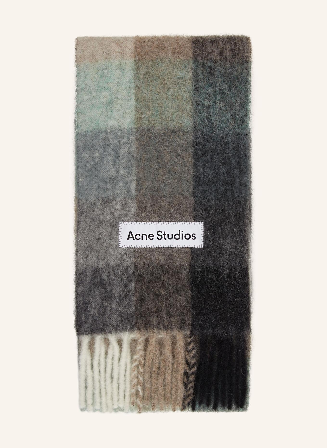 Acne Studios Szal z dodatkiem alpaki: SZARY / JASNOZIELONY