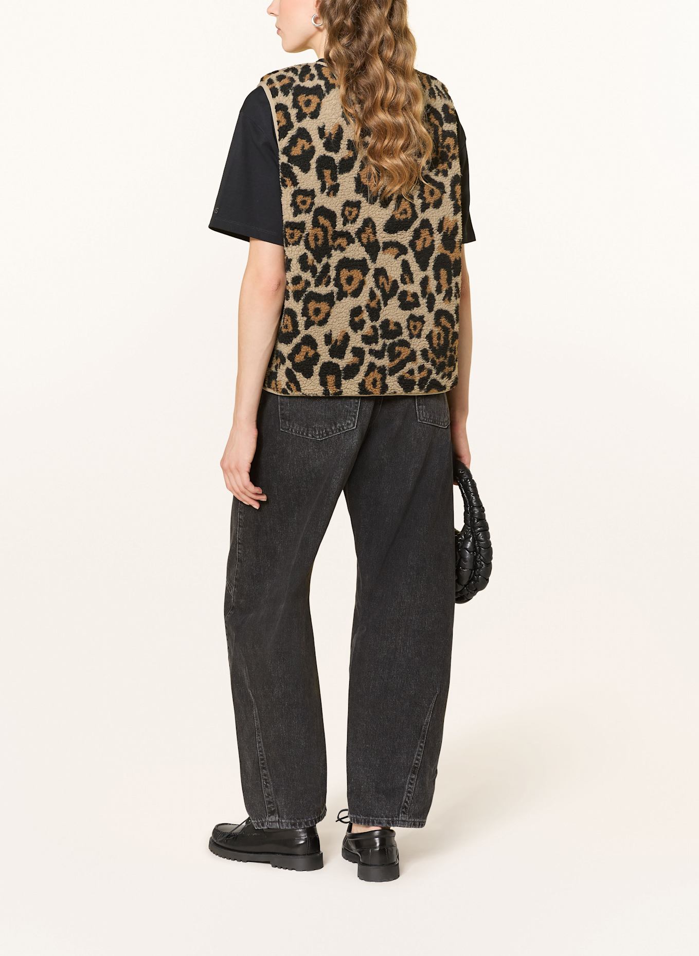 ONLY Teddyfell-Weste: BEIGE / SCHWARZ / BRAUN