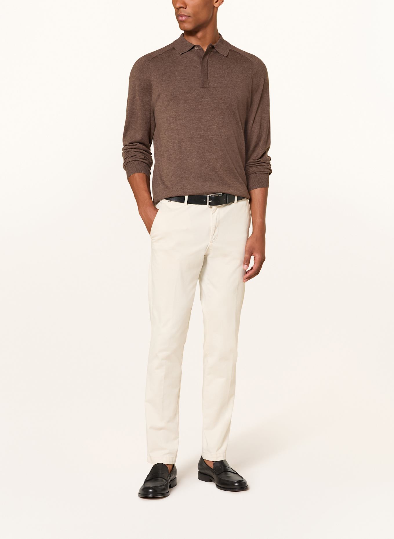 OLYMP SIGNATURE Koszulka polo z dzianiny tailored fit: BRĄZOWY