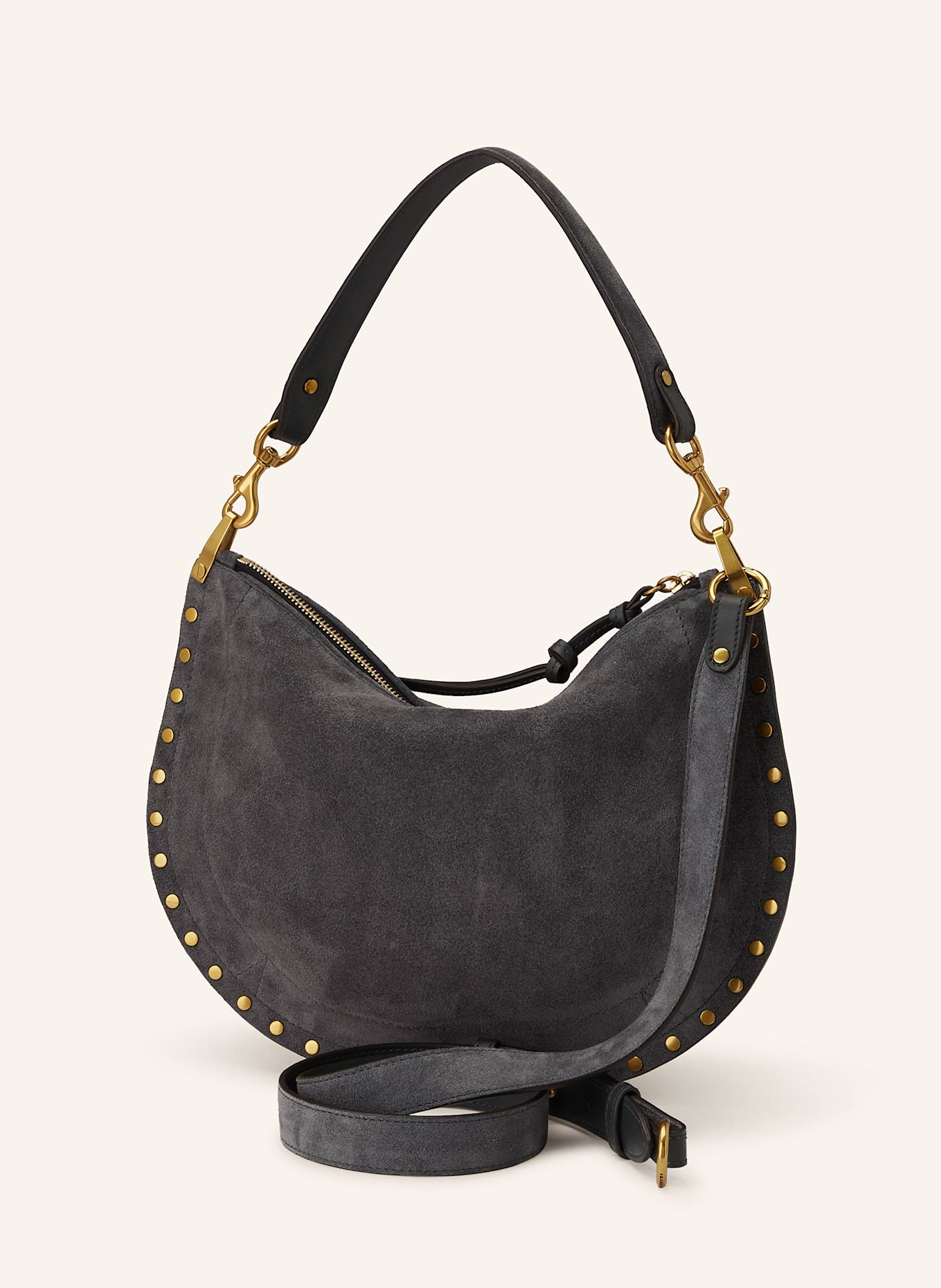 ISABEL MARANT Taška přes rameno OSKAN s nýty: ŠEDÁ