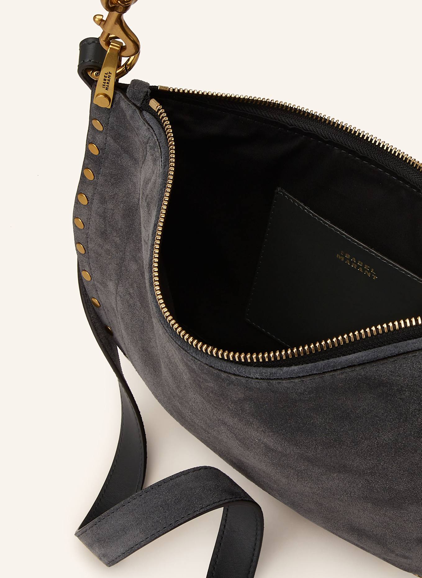 ISABEL MARANT Taška přes rameno OSKAN s nýty: ŠEDÁ
