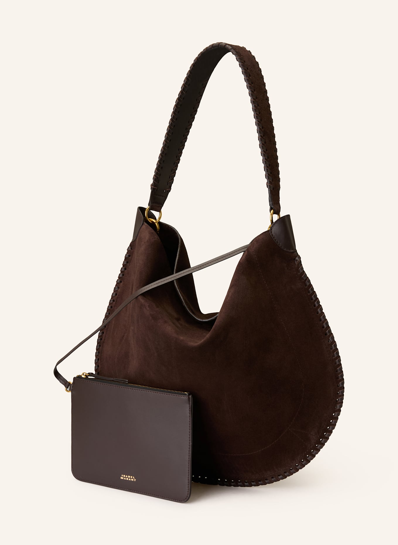 ISABEL MARANT Beuteltasche OSKAN: DUNKELBRAUN
