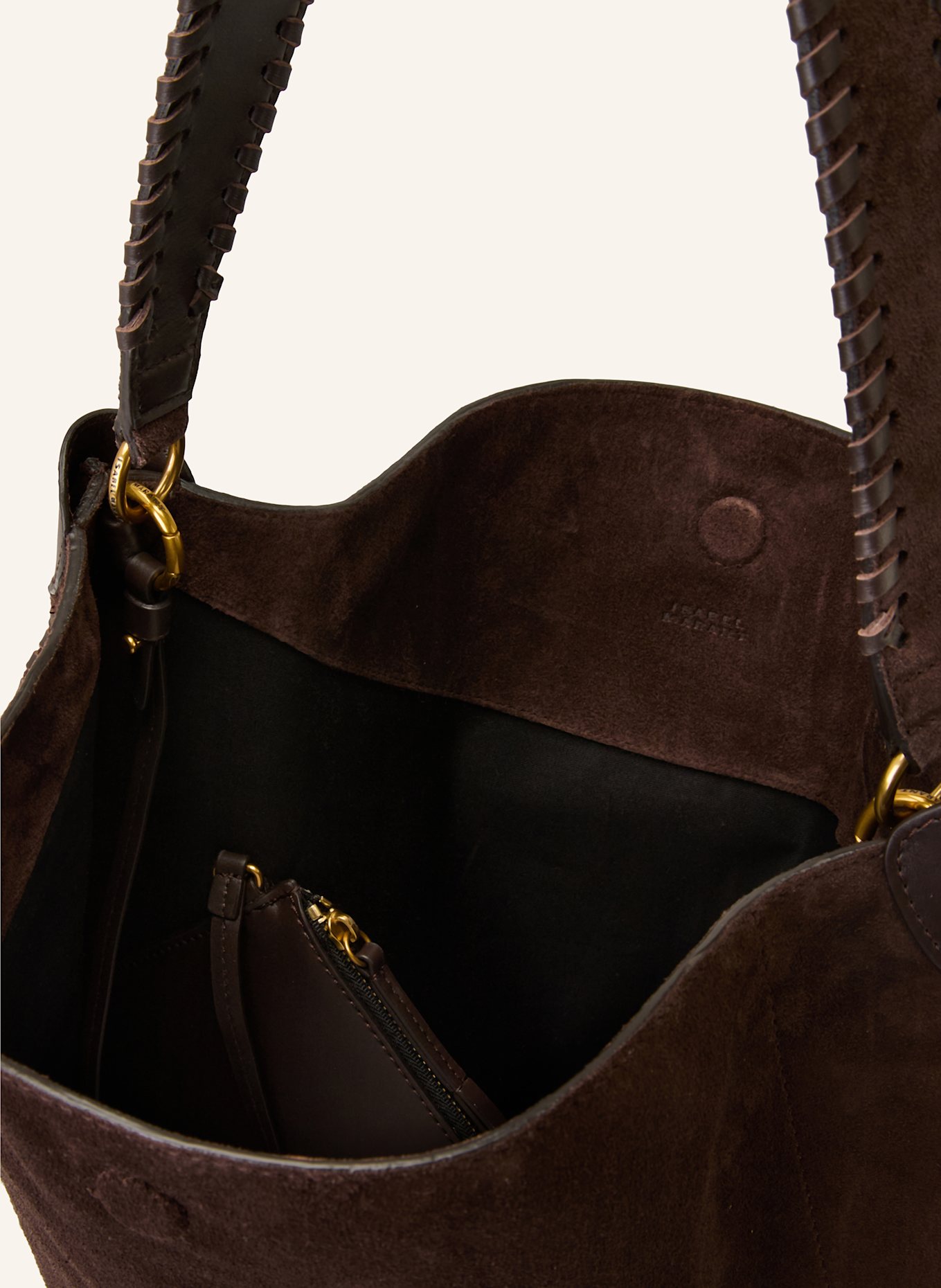 ISABEL MARANT Beuteltasche OSKAN: DUNKELBRAUN